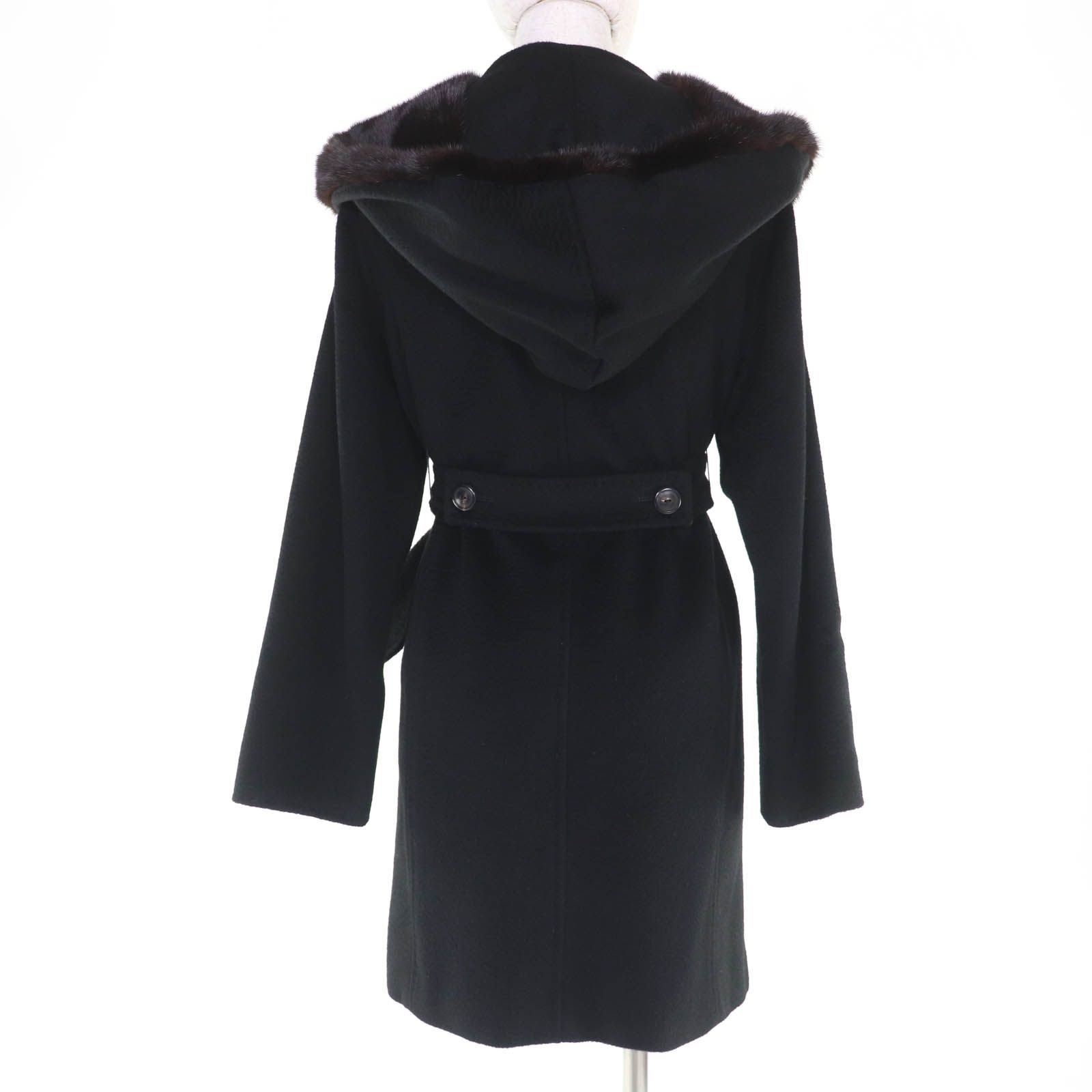 極美品☆Max Mara マックスマーラ キャメル100％ ミンクファー・フード