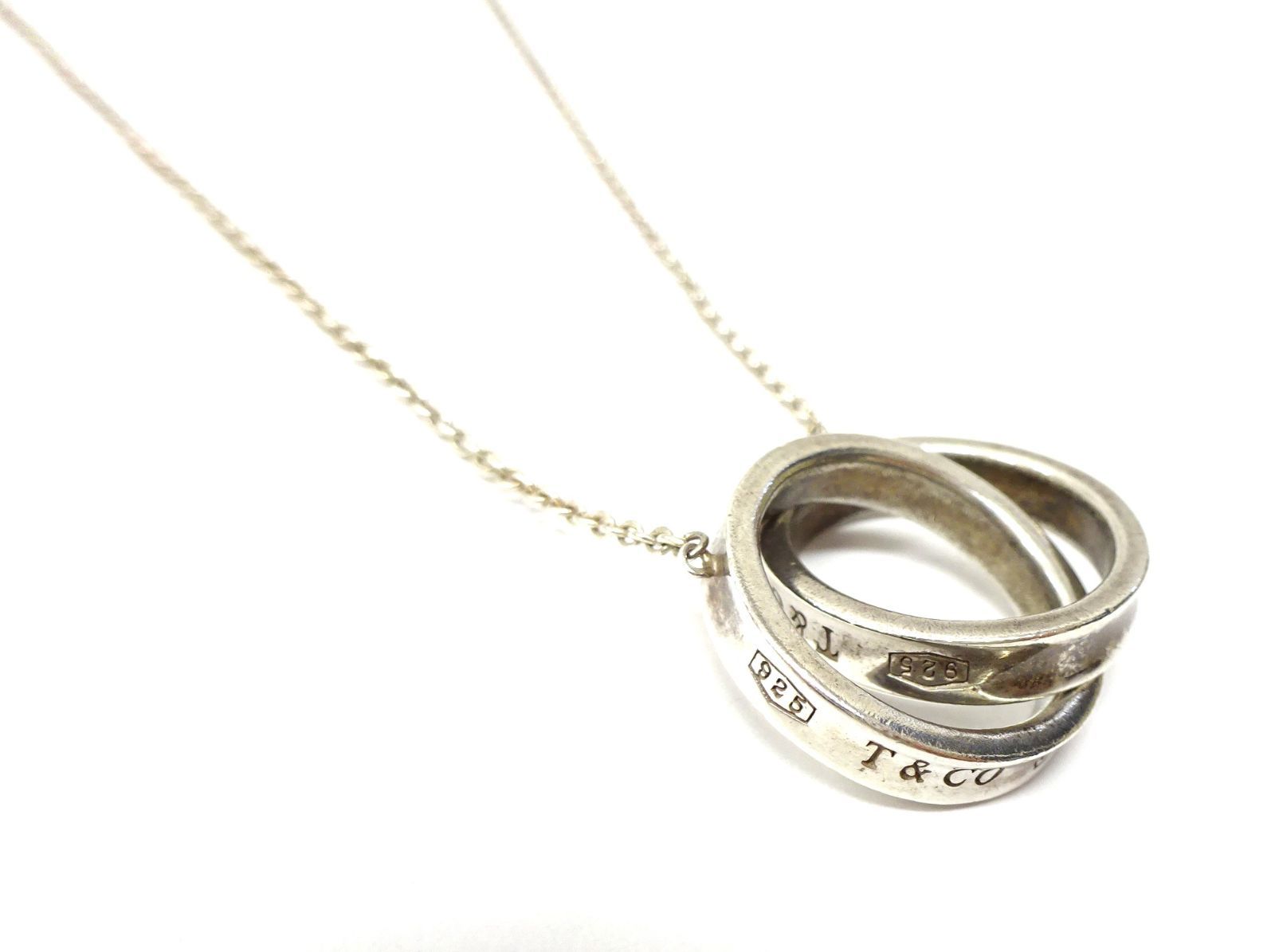 Tiffany インターロッキング サークル シルバー三連ペンダント　SV925 Tiffany インターロッキング サークル シルバー三連ペンダント SV925