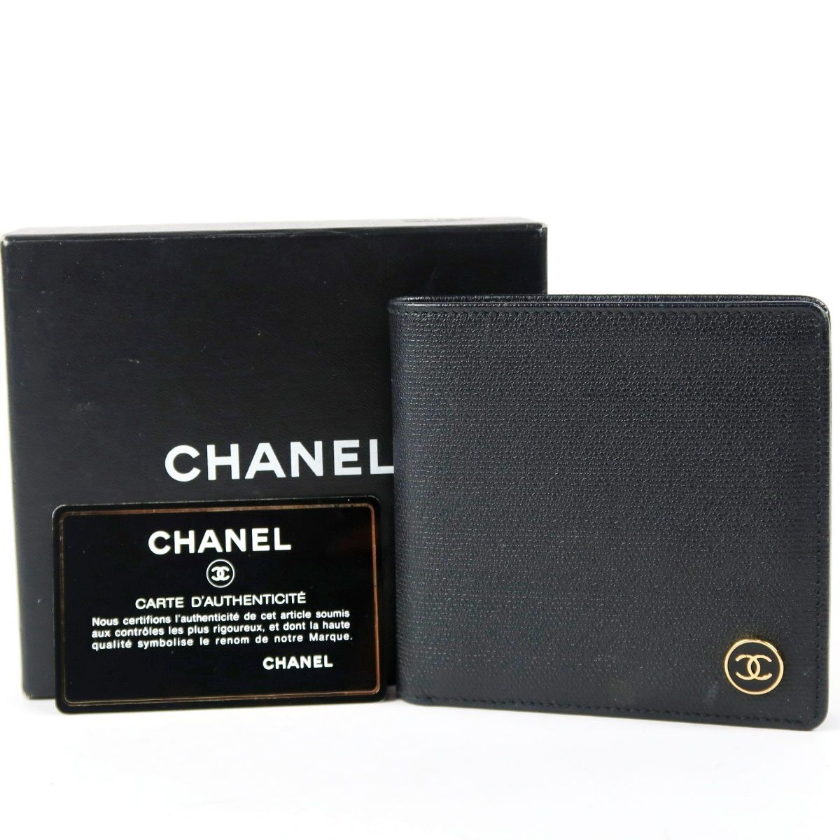 超美品】CHANEL シャネル 二つ折り財布 ココボタン ココマーク 