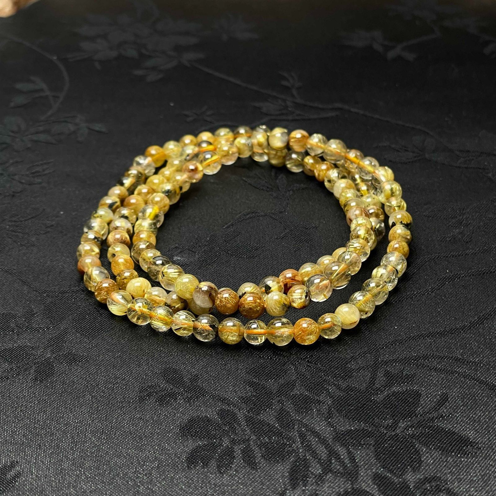 0619h180 極美品☆【70A黄金タイチンルチル】☆ブレス 11-11.5mm 天然 