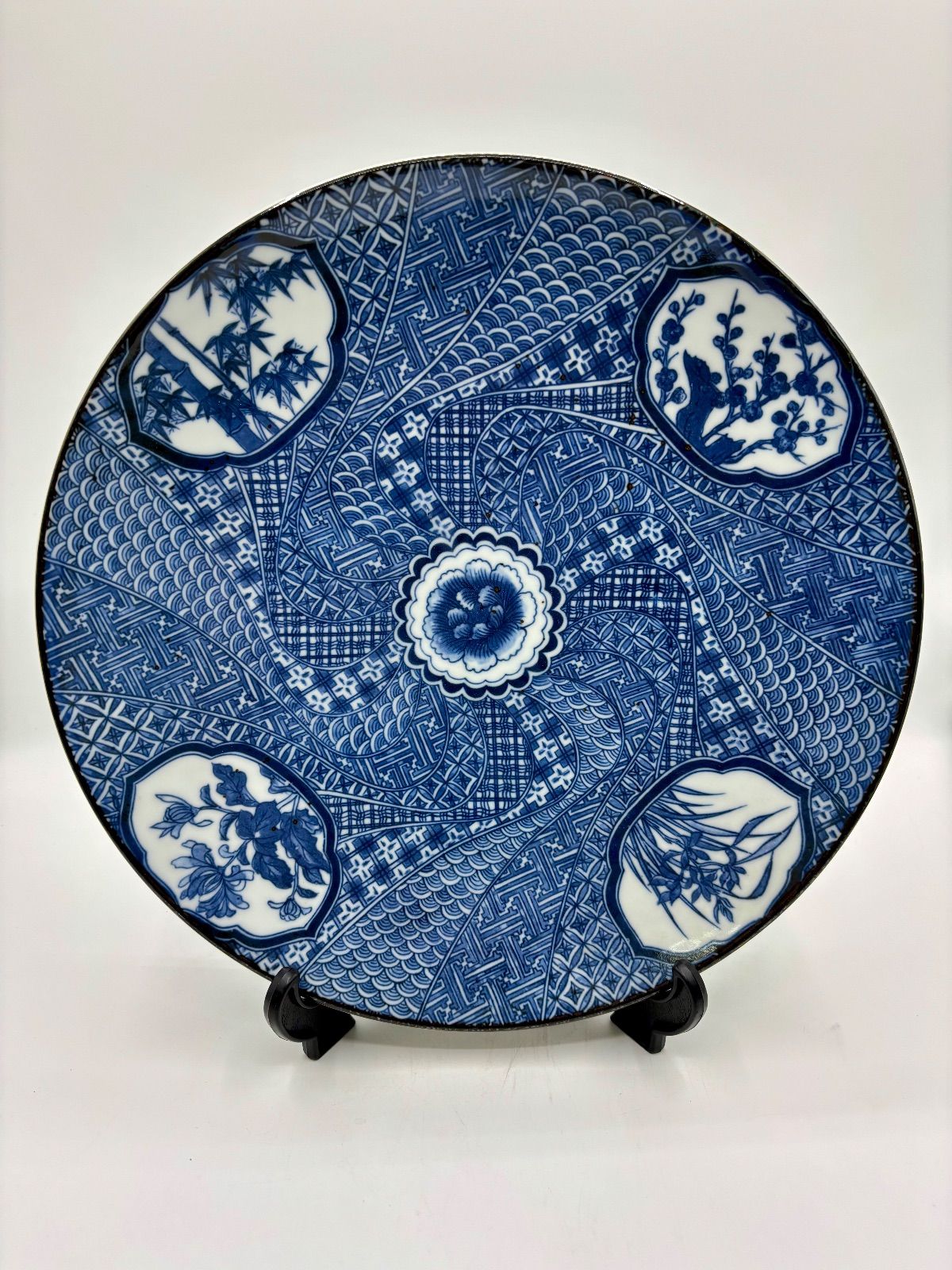 印判 大皿 31cm 【青絵】 銅版転写 (43) - メルカリ