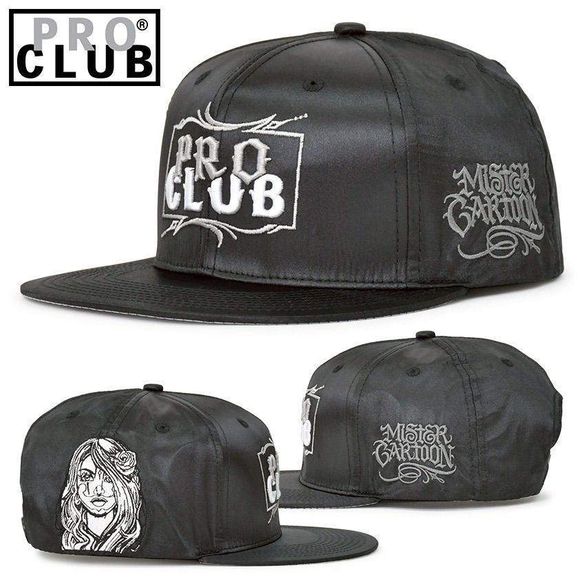 限定コラボ】PRO CLUB × MISTER CARTOON サテン キャップ スナップ