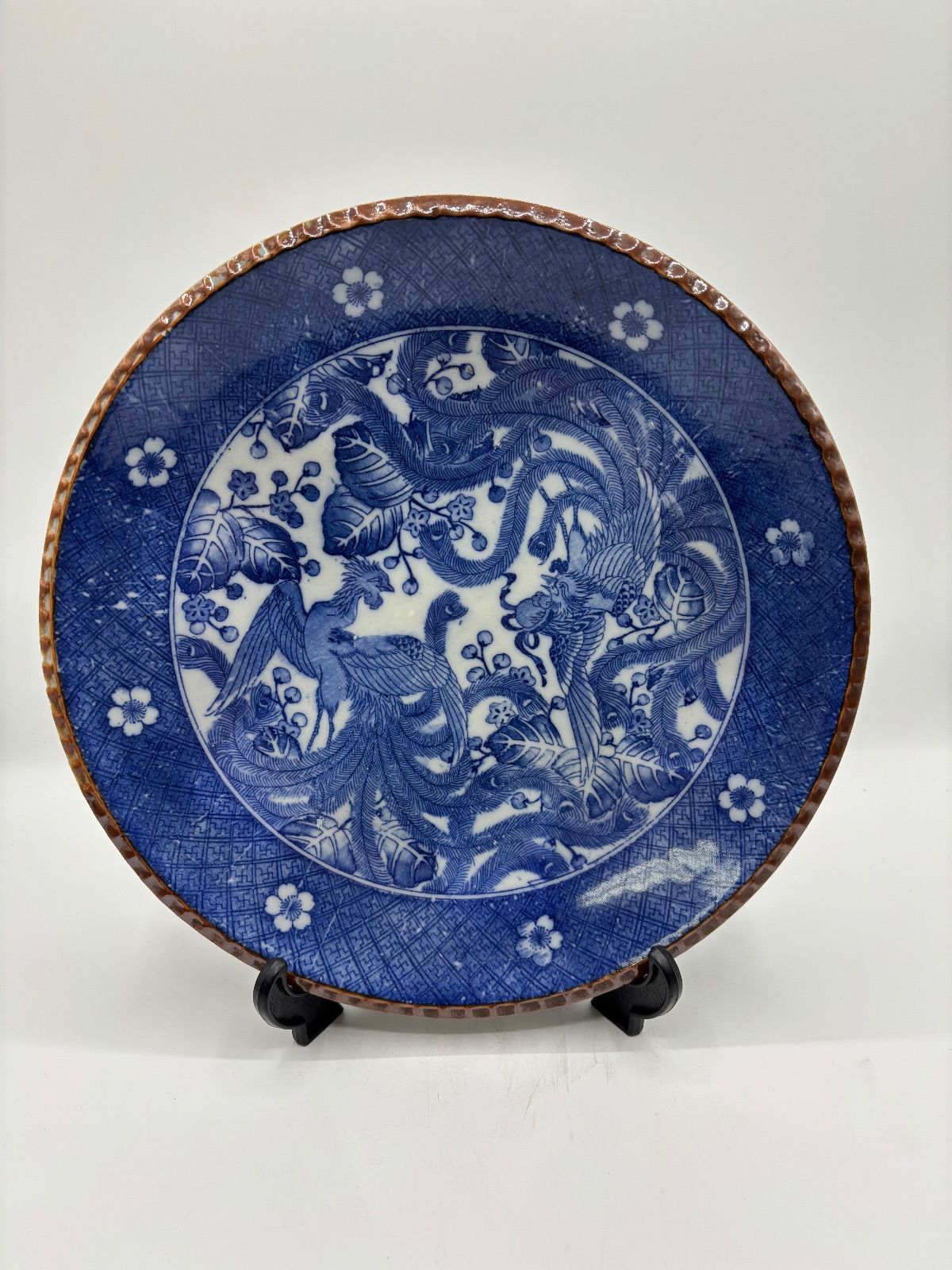 印判 イゲ皿 30.5cm 銅版転写 青絵 (44) - メルカリ