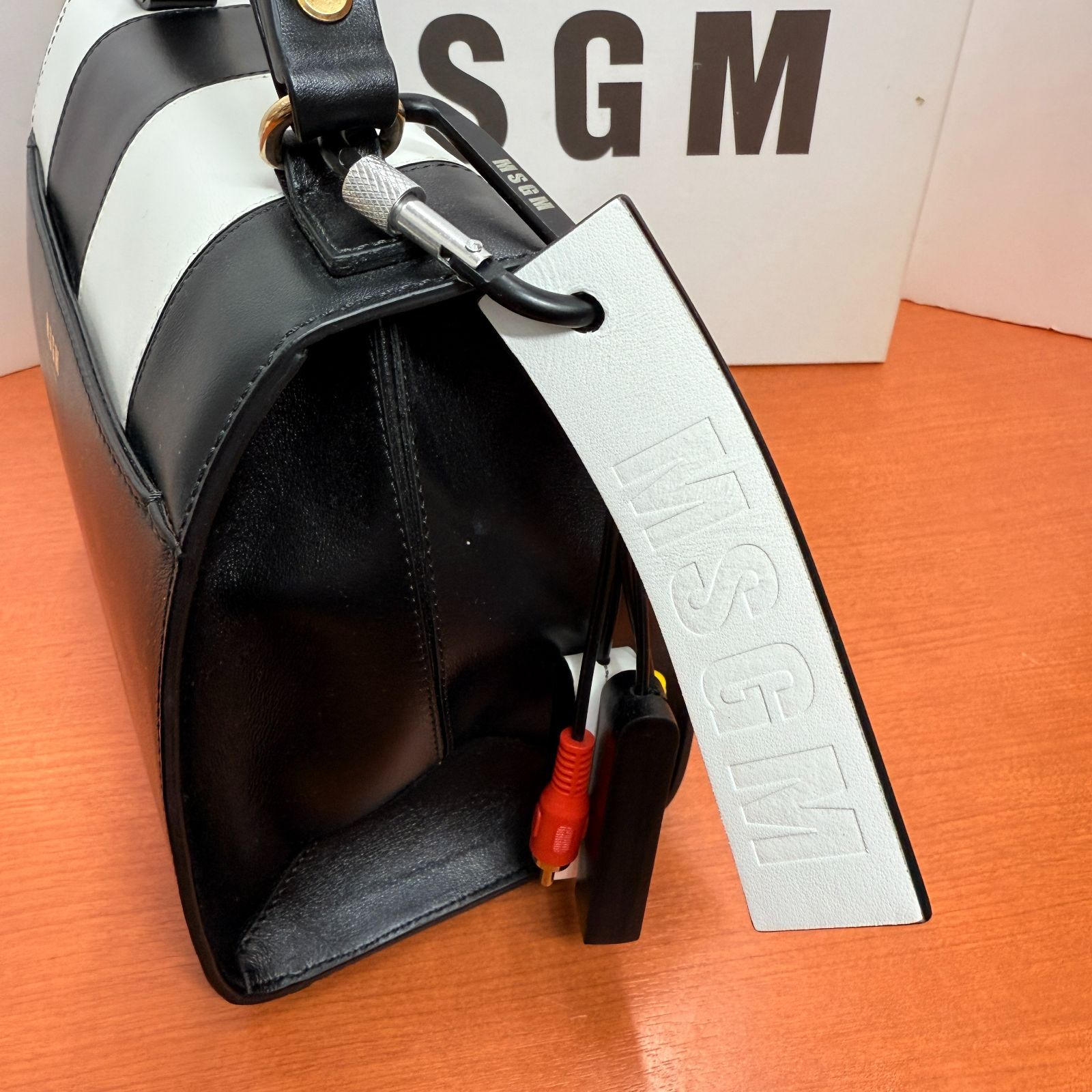 △▽△0143 MSGM エムエスジーエム レザー 2Way ハンドバッグ 
