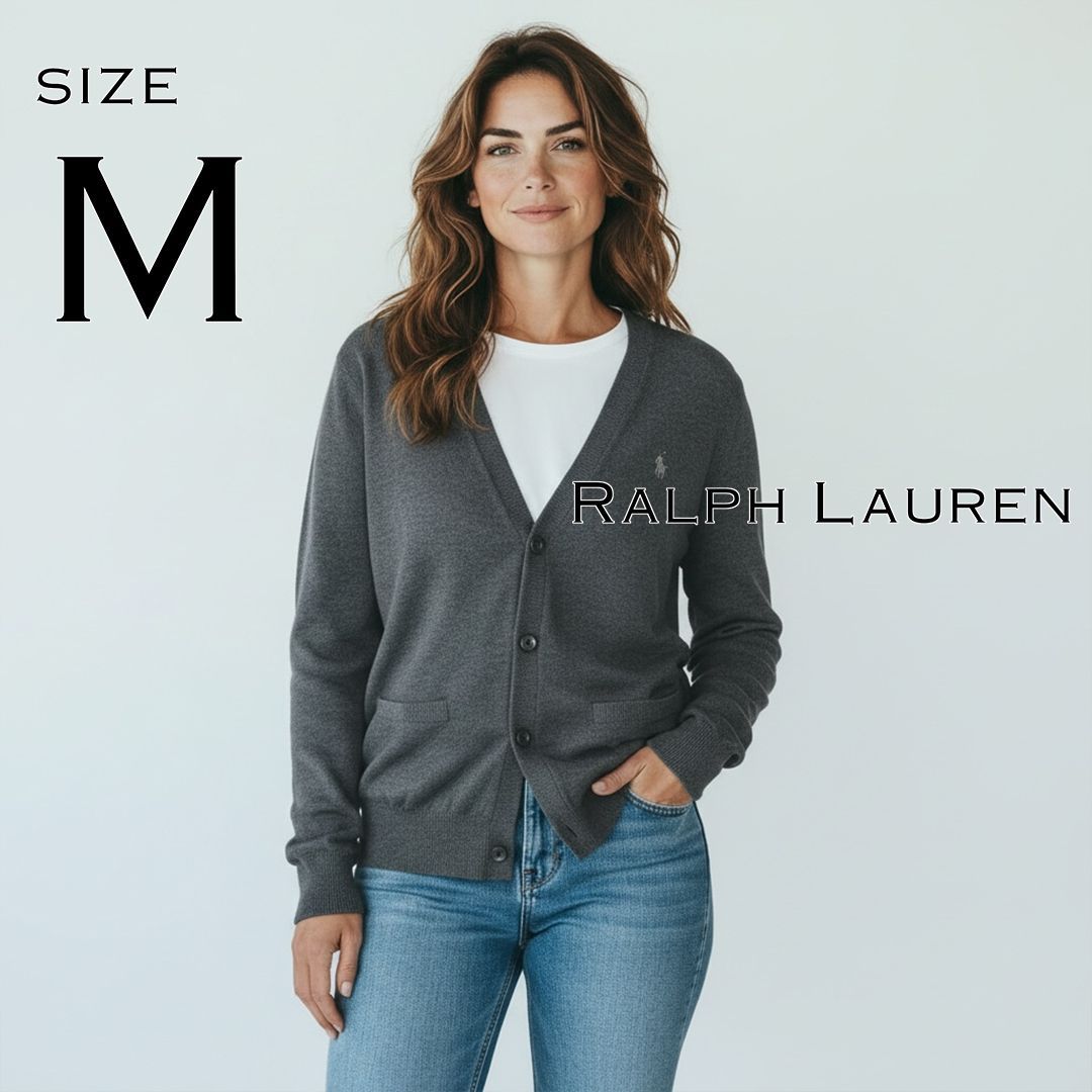 極美品】RalphLaurenラルフローレン ウール製 胸ポニー Vネックニット