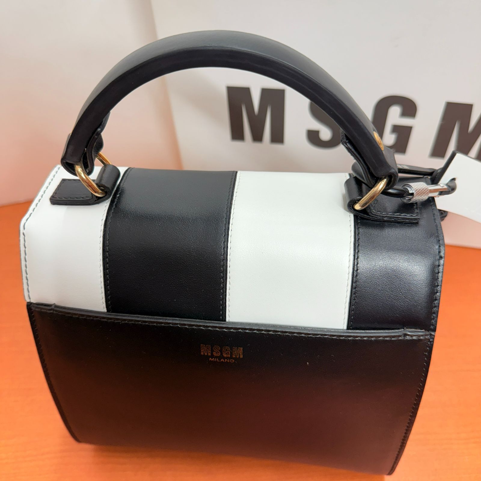 △▽△0143 MSGM エムエスジーエム レザー 2Way ハンドバッグ 
