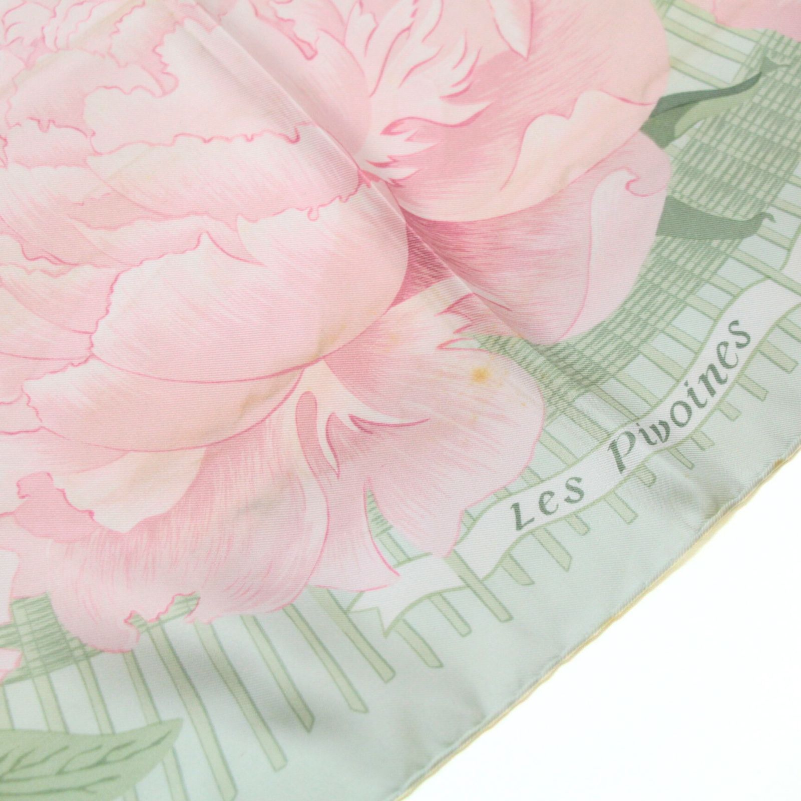 エルメス HERMES カレ90 大伴スカーフ Les Pivoines 芍薬 シルク100