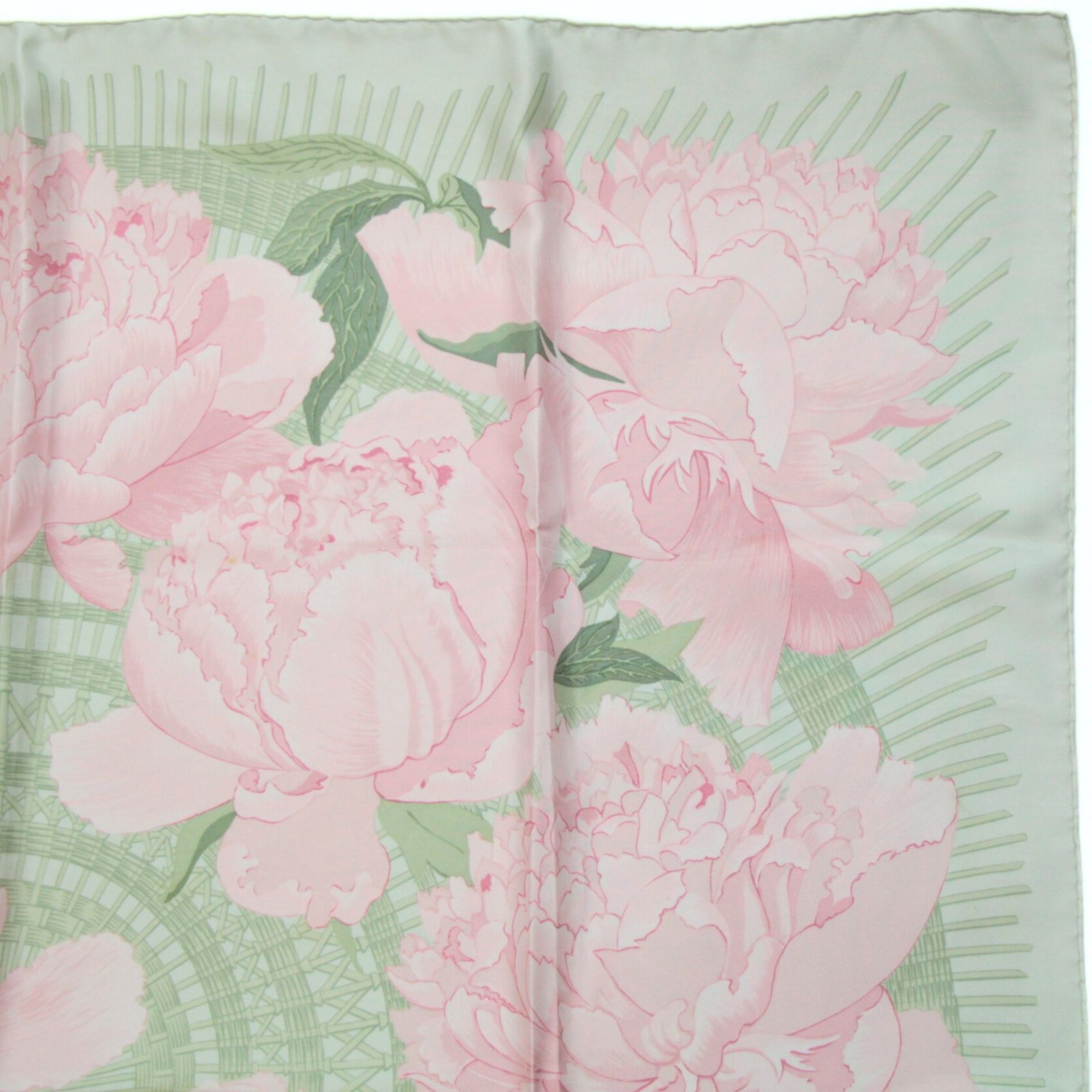 エルメス HERMES カレ90 大伴スカーフ Les Pivoines 芍薬 シルク100