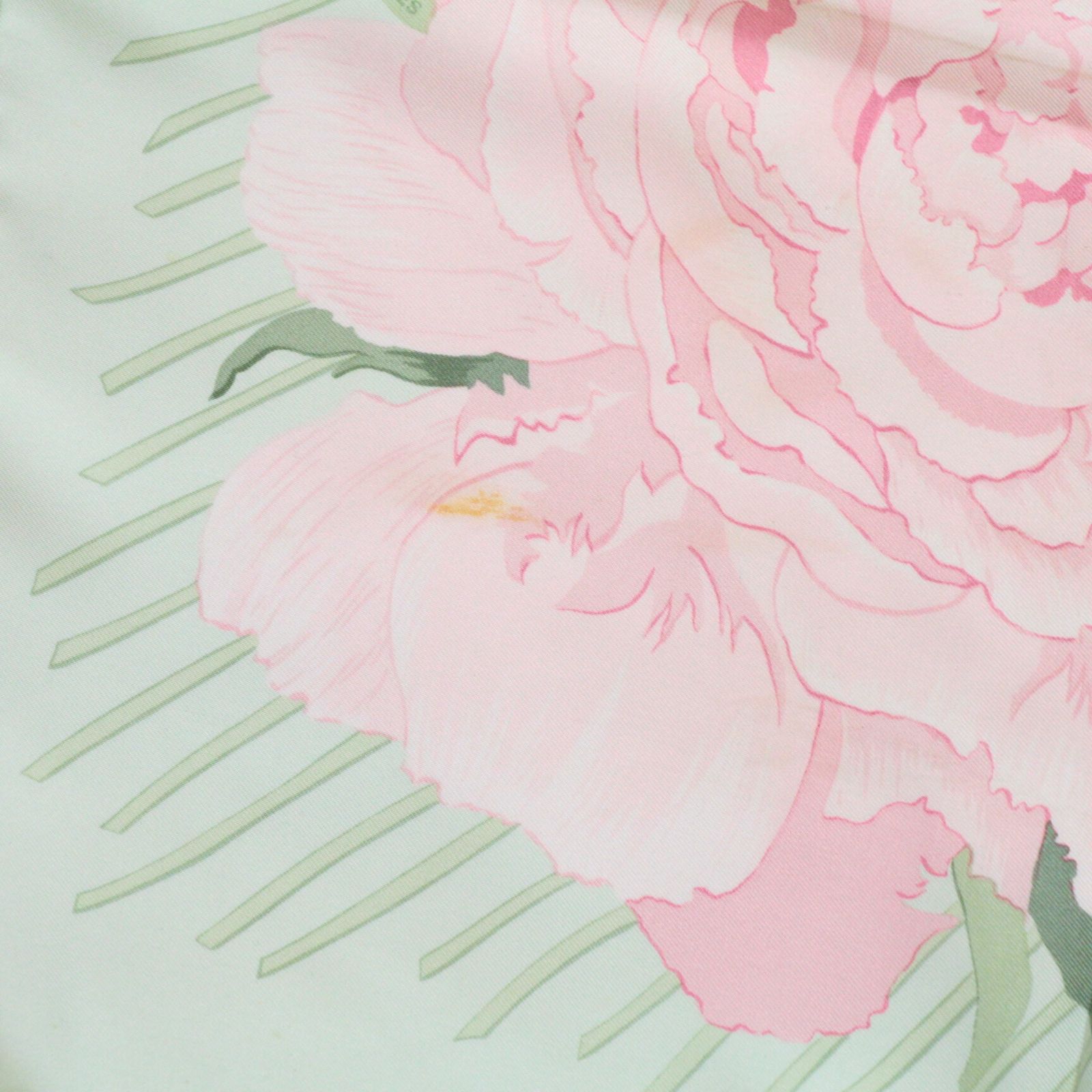 エルメス HERMES カレ90 大伴スカーフ Les Pivoines 芍薬 シルク100
