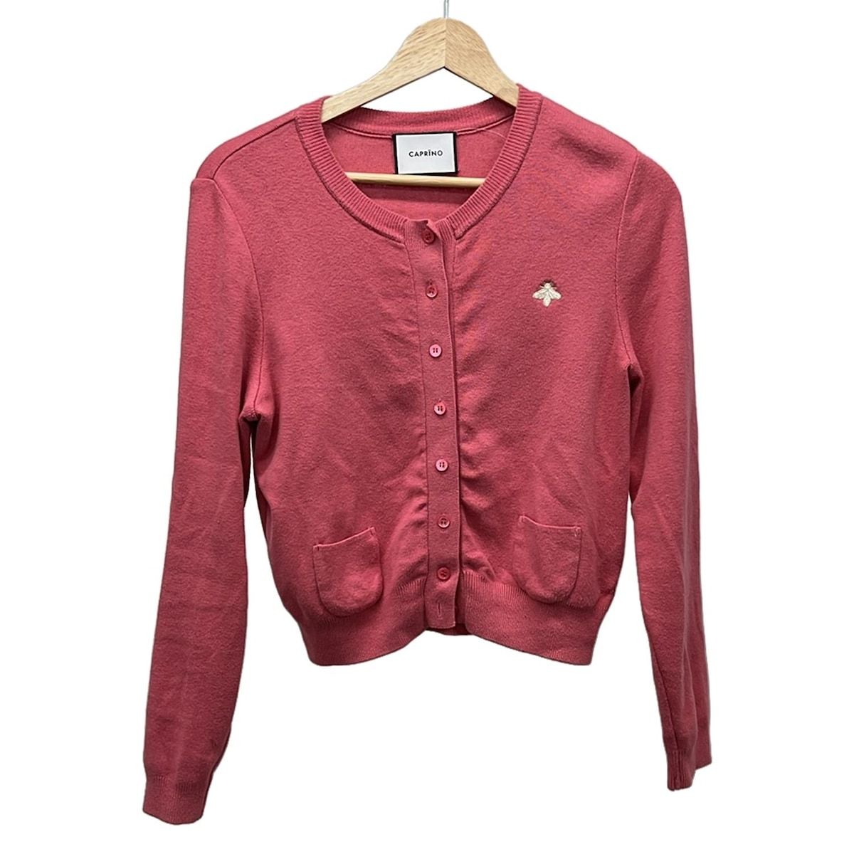 CAPRINO グレージュ カーディガン　ピンク 🐝 大好きなピンクは生涯着ちゃう💕 @caprino_jp のポップアップで