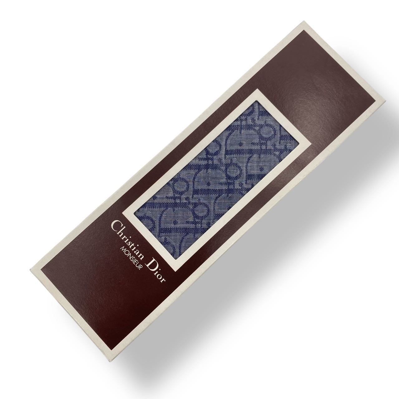 未使用品 Christian Dior ディオール ハンカチ コットン トロッター柄