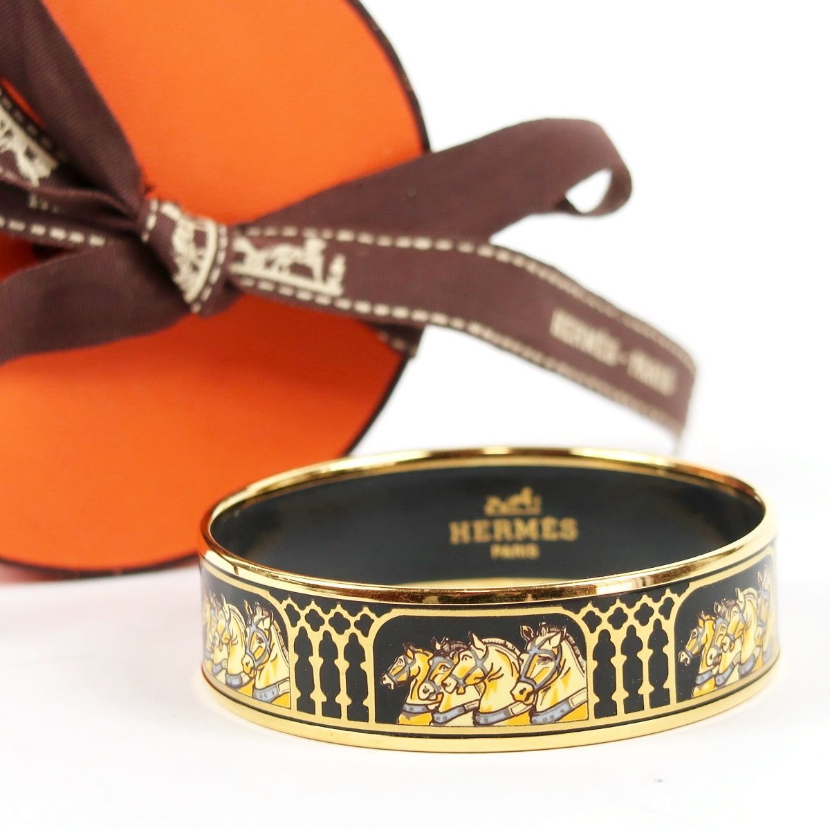 美品】HERMES エルメス 七宝焼き エマイユGM バングル ブレスレット