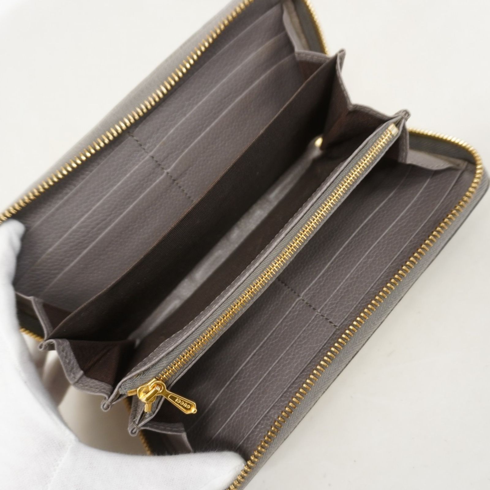 グッチ(Gucci) グッチ 長財布 ズゥミ 570661 レザー グレー ゴールド