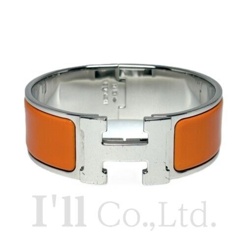 HERMES エルメス クリック・クラック H エナメル メタル オレンジ