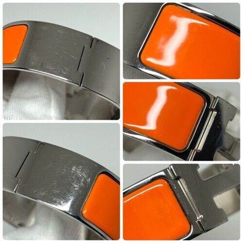 HERMES エルメス クリック・クラック H エナメル メタル オレンジ