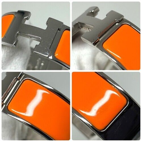 HERMES エルメス クリック・クラック H エナメル メタル オレンジ
