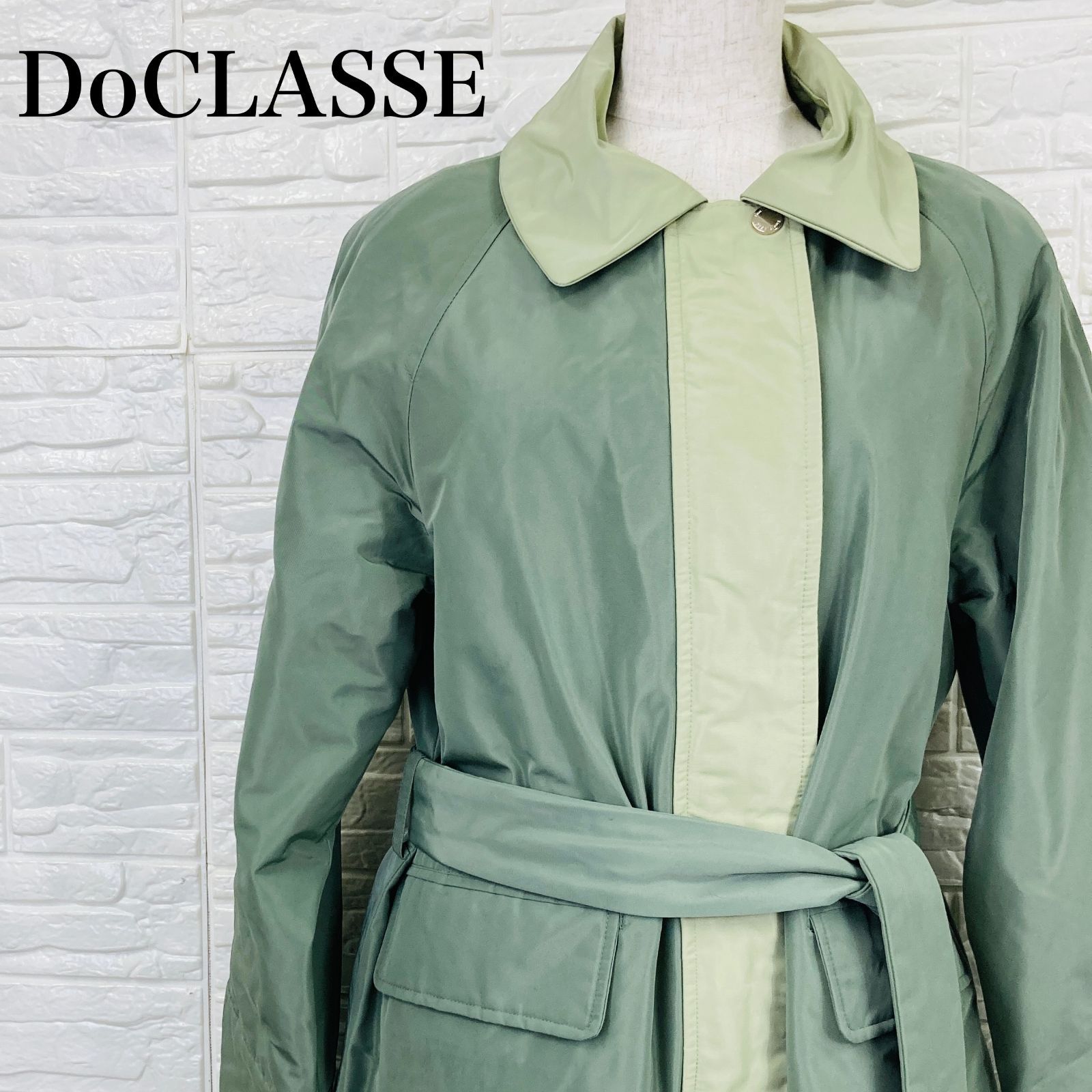 DoCLASSE ドゥクラッセ コート アウター グリーン 緑 ベルト レディース 0034K