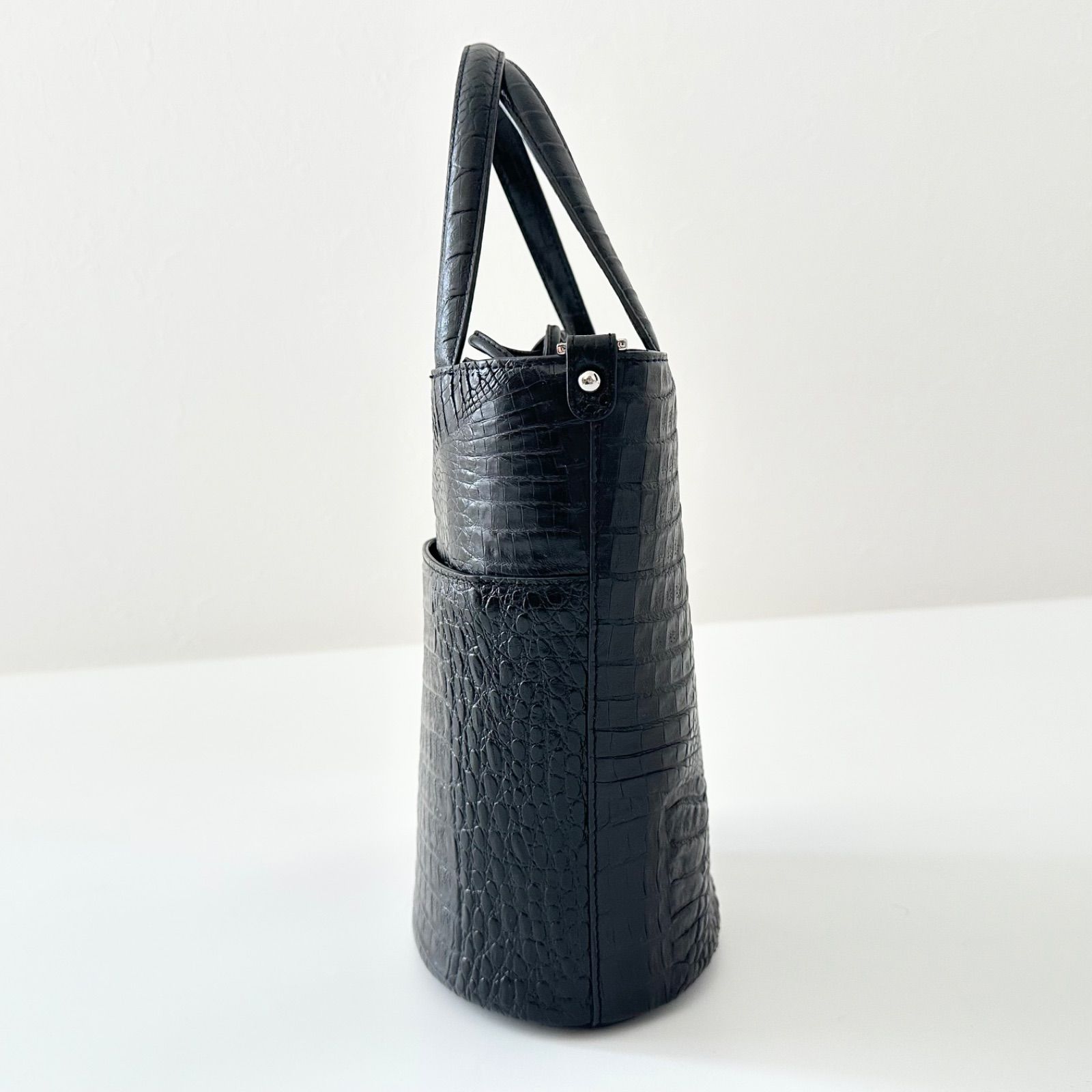 未使用級 ZARMOI カイマン クロコダイル ハンドバッグ エキゾチック