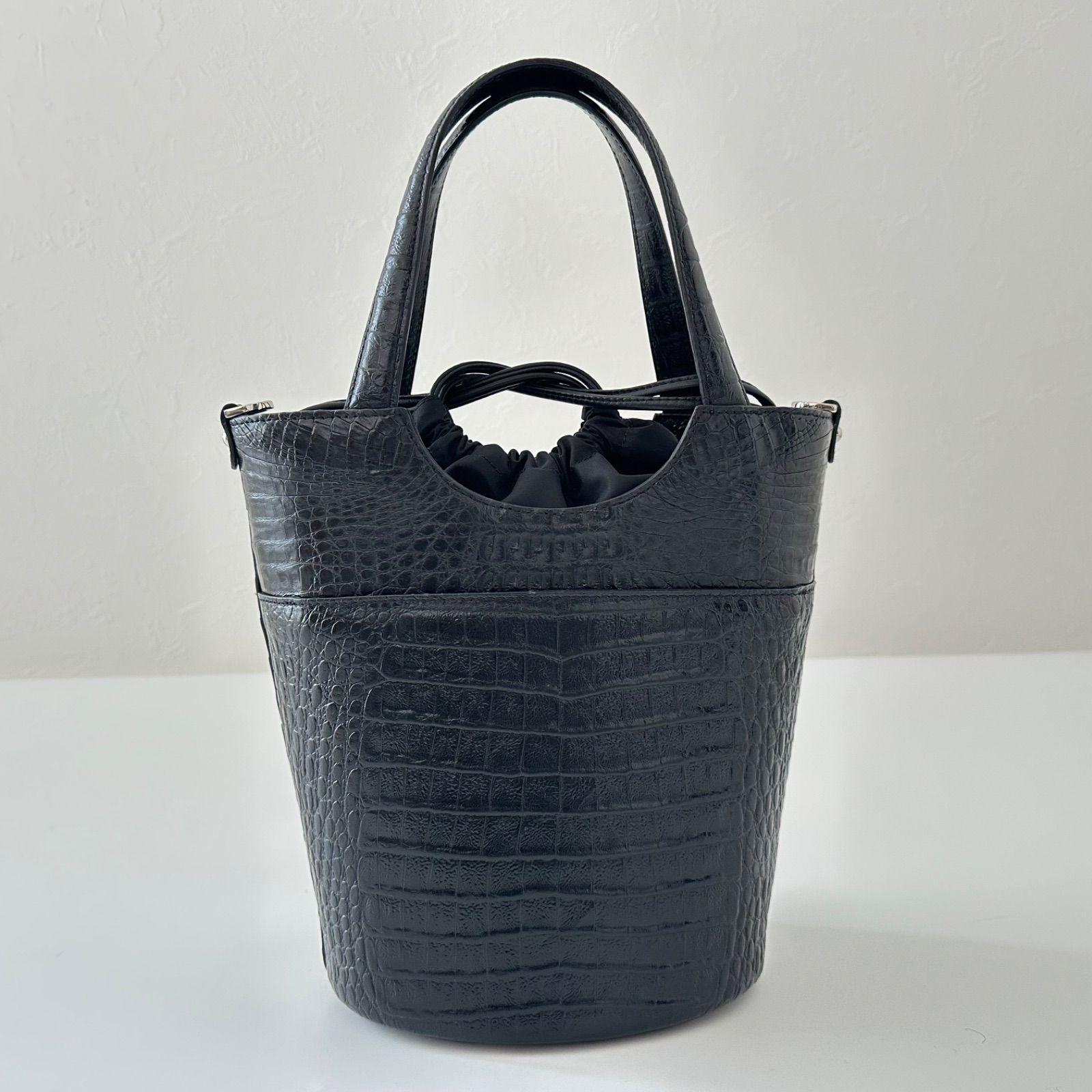 未使用級 ZARMOI カイマン クロコダイル ハンドバッグ エキゾチック