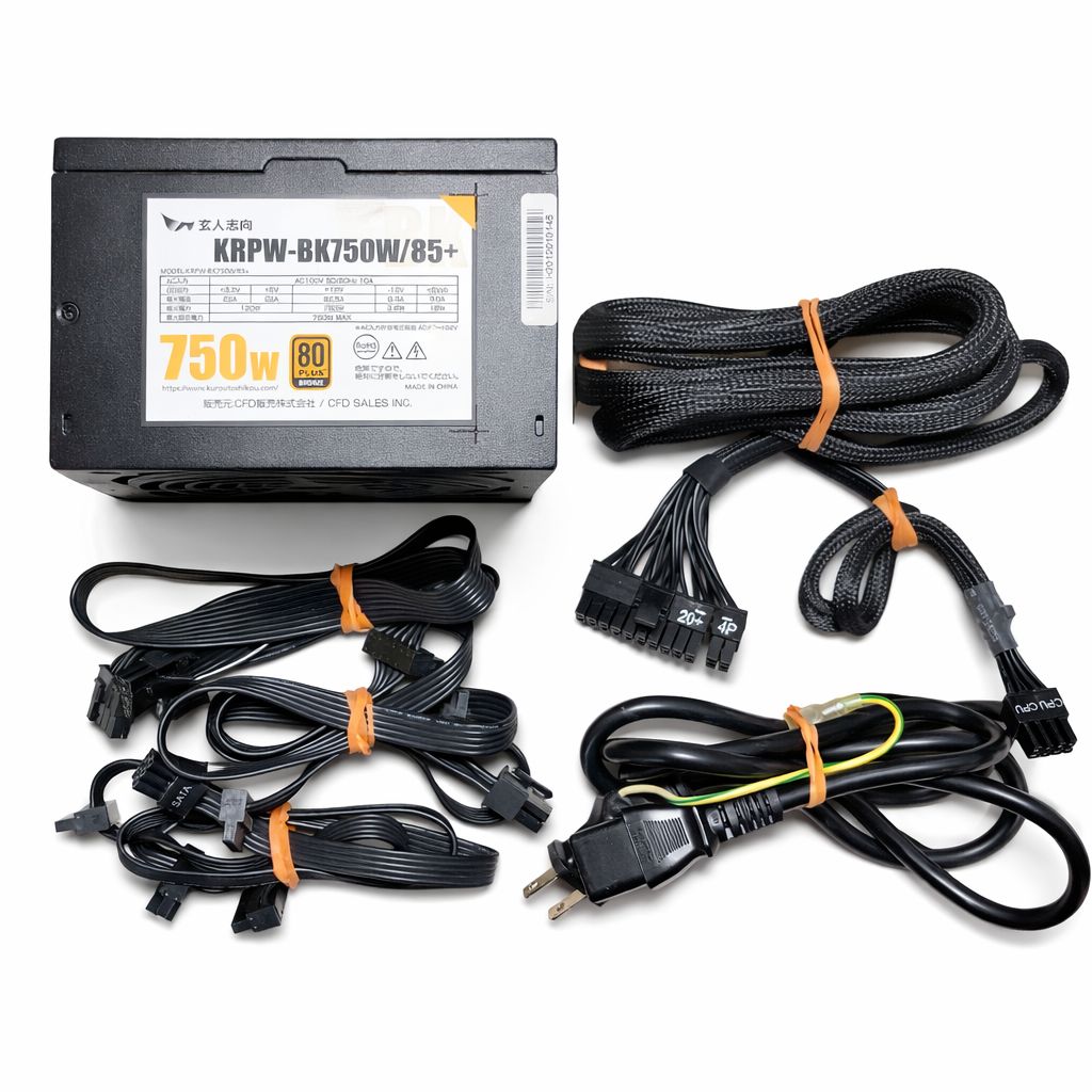 KRPW-BK750W/85+ 750W ATX電源ユニット KRPW-BK750W/85+ | 80PLUS BRONZE取得 ATX電源 750W(プラグインタイプ