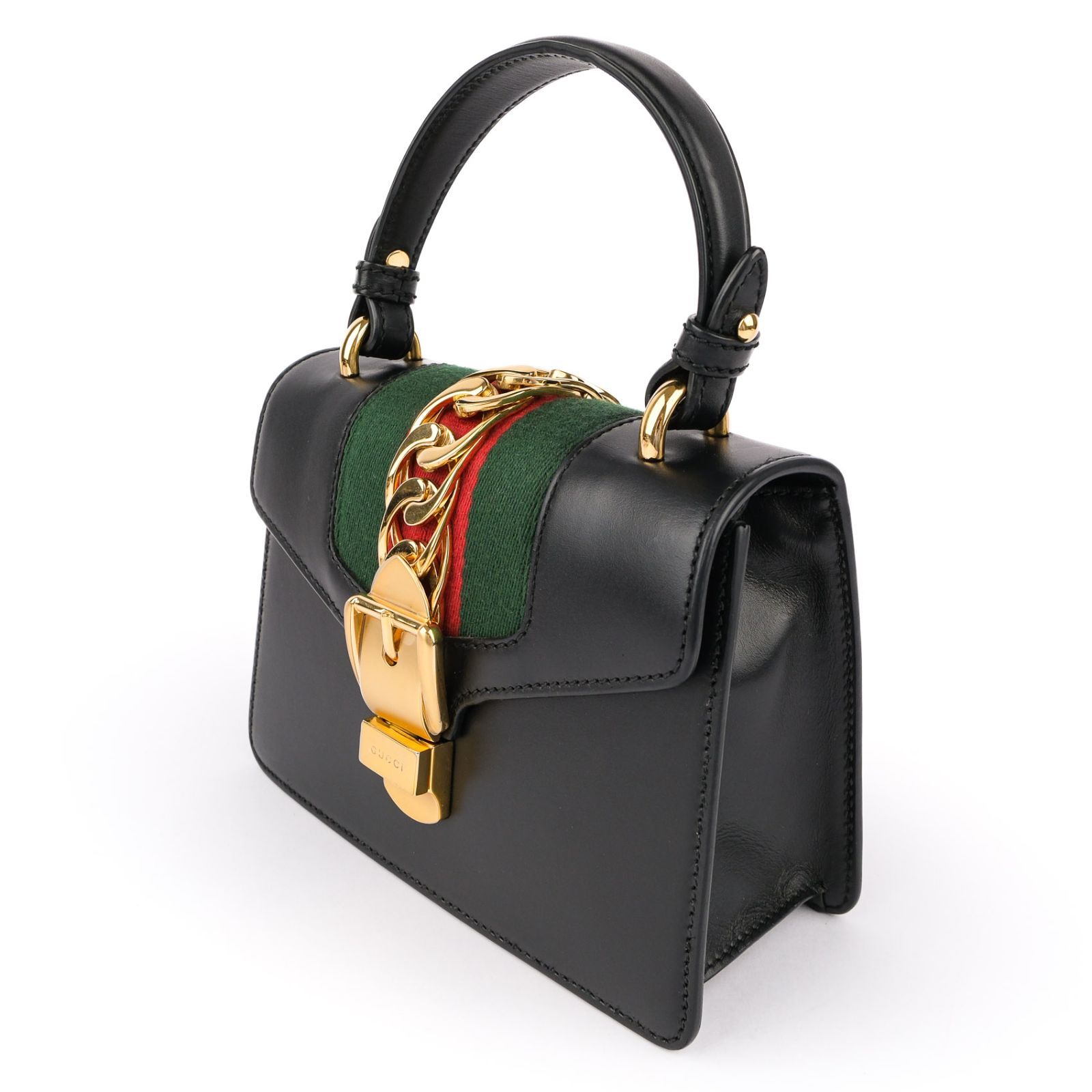中古】【美品】GUCCI グッチ シルヴィ レザー 2WAYハンドバッグ  