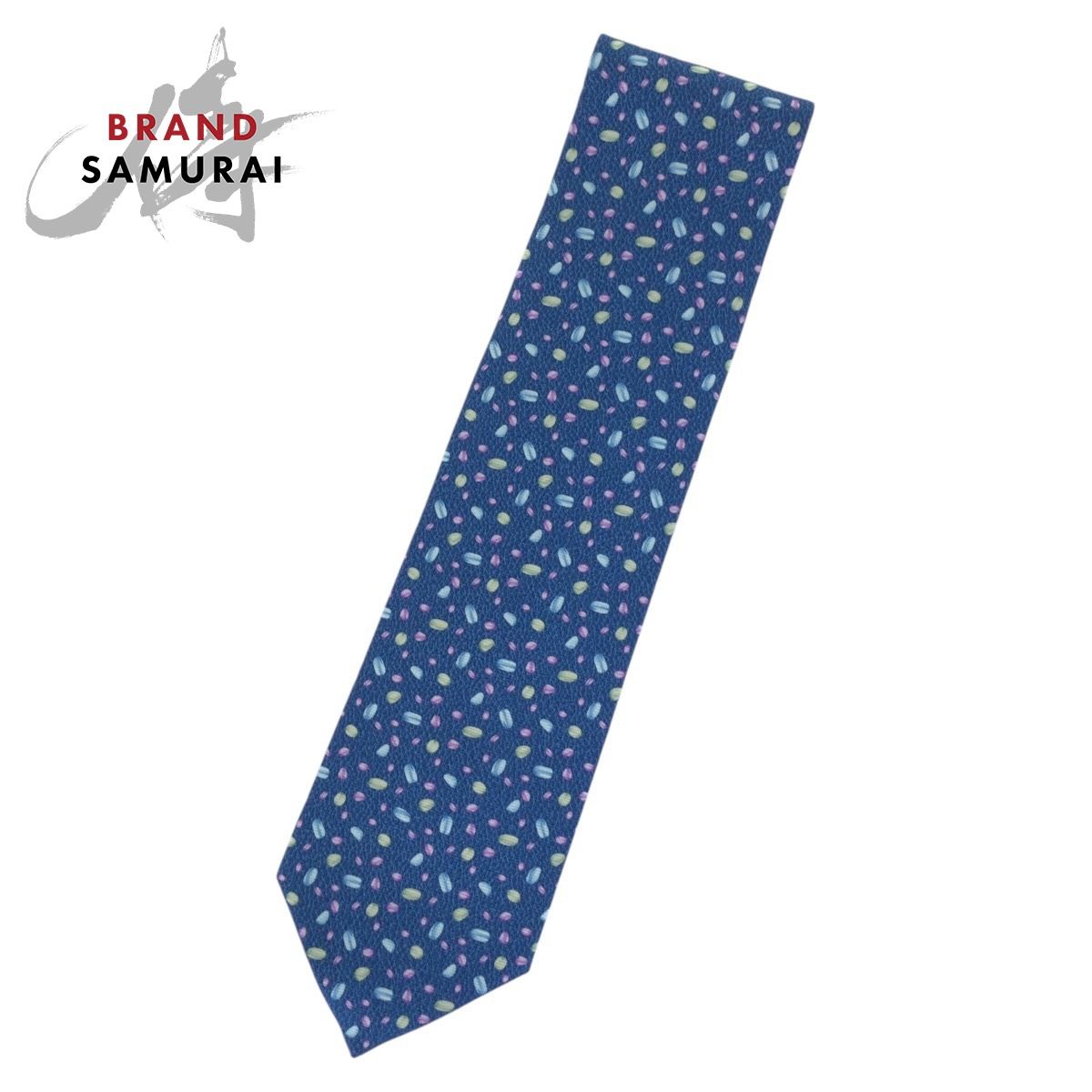 新品☆未使用　ブルガリネクタイ 新品未使用 BVLGARI ブルガリ 総柄 ブルー シルク ネクタイ メンズ