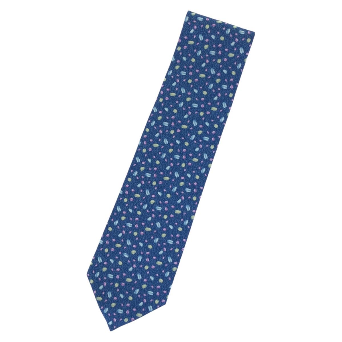 新品☆未使用　ブルガリネクタイ 新品未使用 BVLGARI ブルガリ 総柄 ブルー シルク ネクタイ メンズ