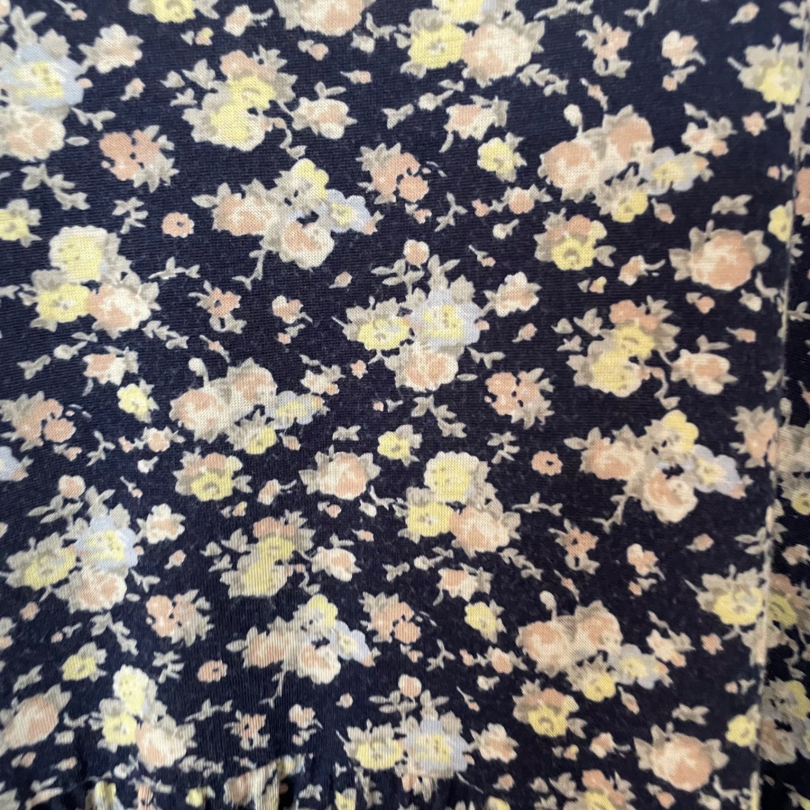 PINK HOUSE ピンクハウス 小花柄ロングワンピース 半袖 ネイビー