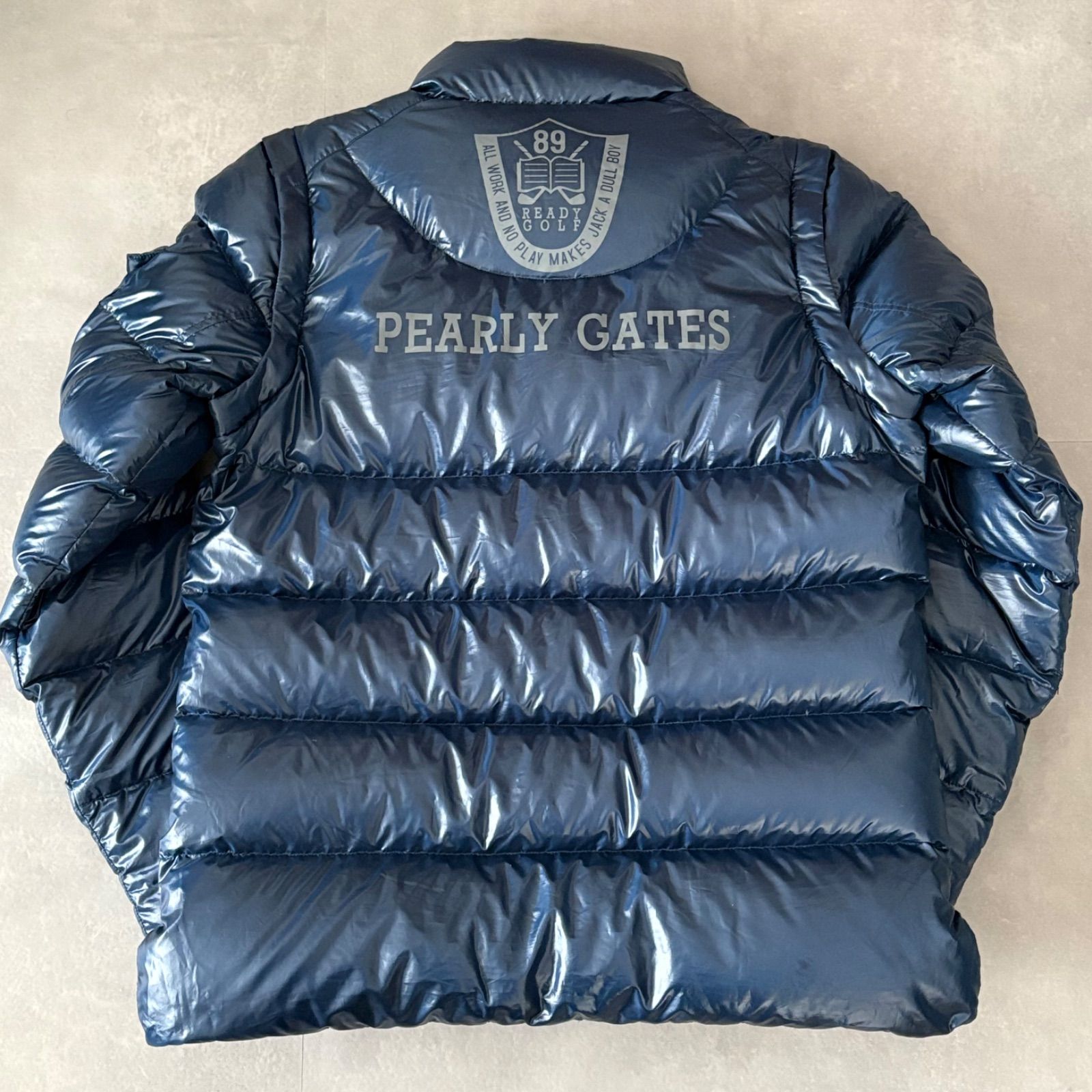 未使用級 パーリーゲイツ 2way ダウンジャケット ベスト 収納袋付き ロゴ PEARLY GATES パーリーゲイツ 2WAY ダウンジャケット ベスト 保存袋付
