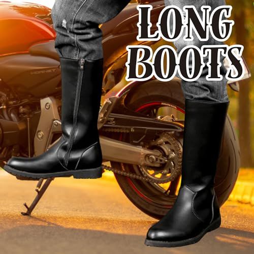 送料無料】[MORASTYLE] バイク ロング ブーツ メンズ レディース 黒