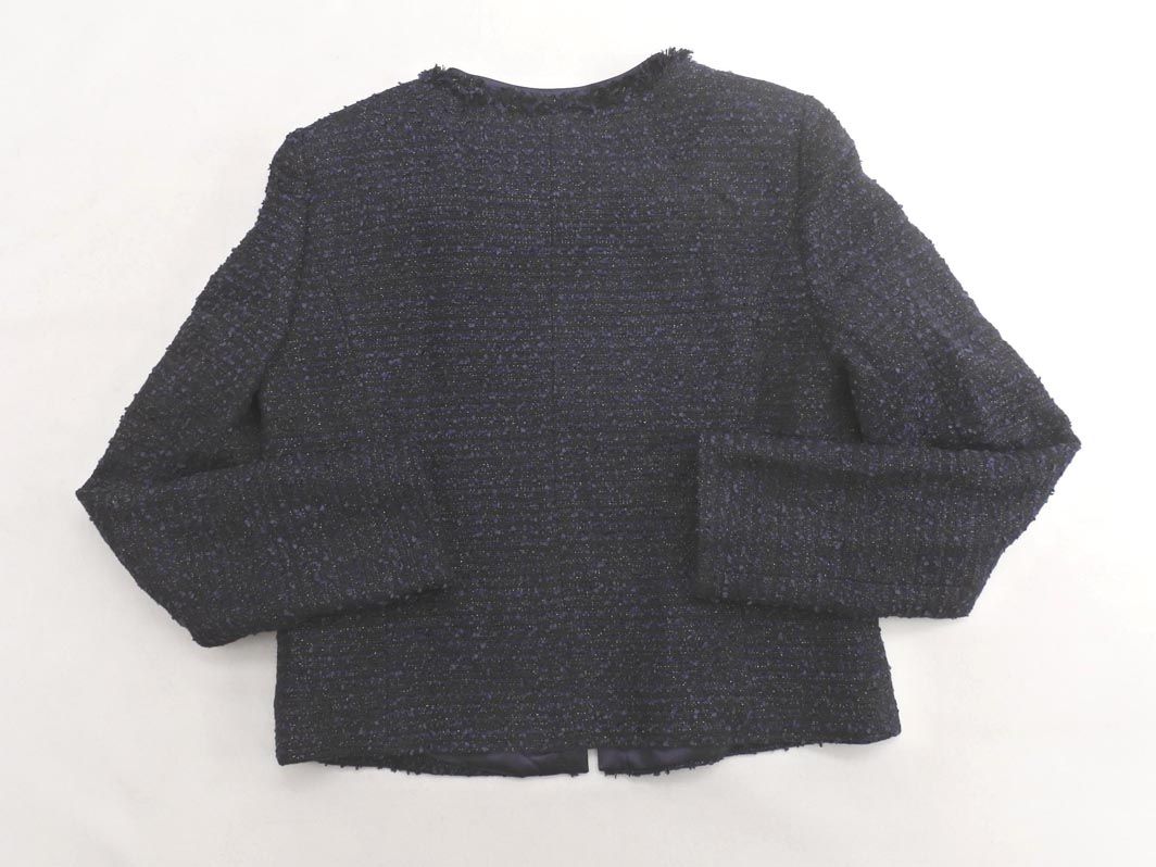 ANAYI アナイ ウール混 ツイード コサージュ付 ノーカラー ジャケット