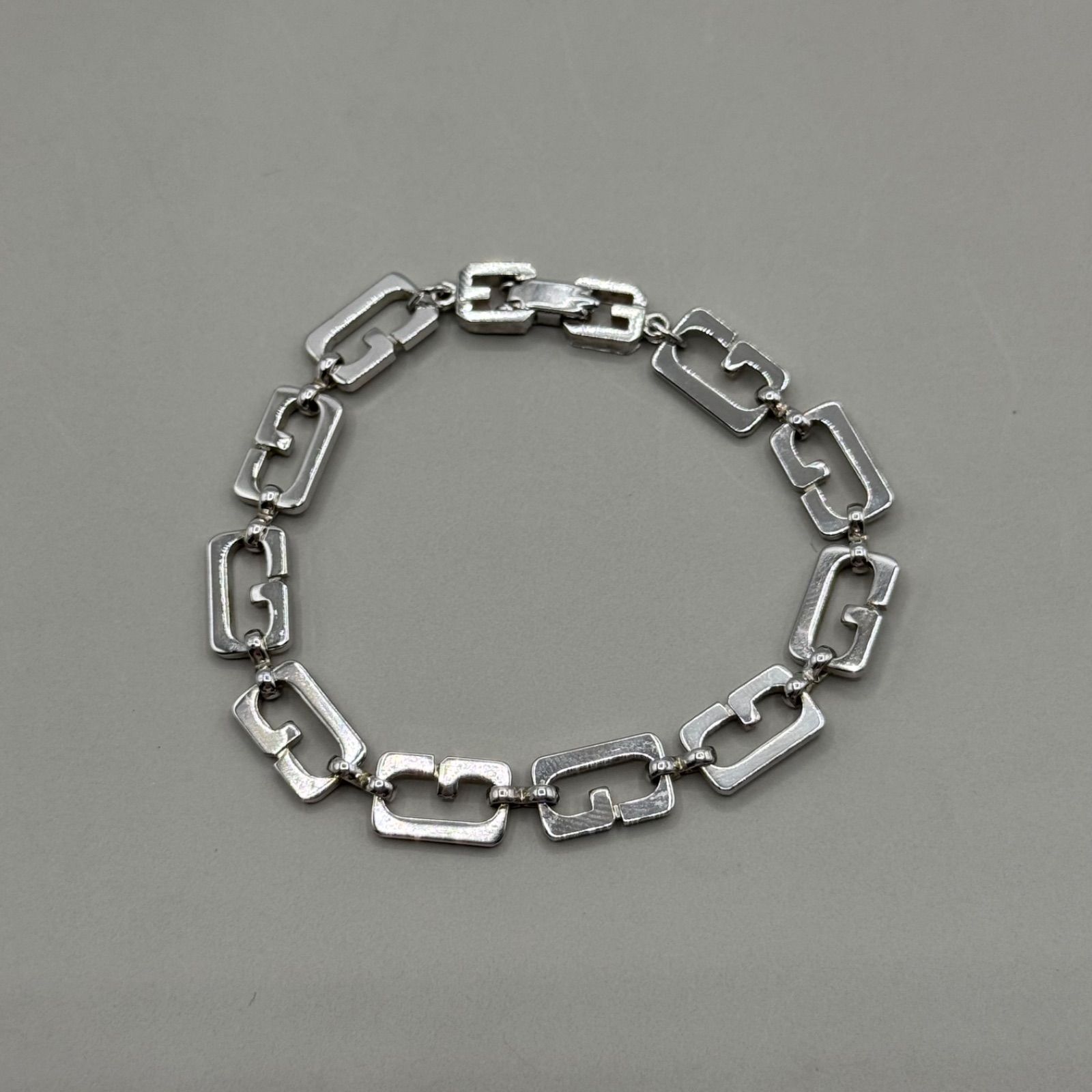 極美品 Givenchy G Logo Vintage Silver Bracelet ジバンシー Gロゴ