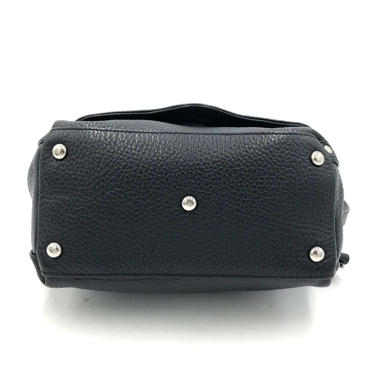 ザネラート ポスティーナ 2WAY ショルダーバッグ 黒 レザー スタッズ