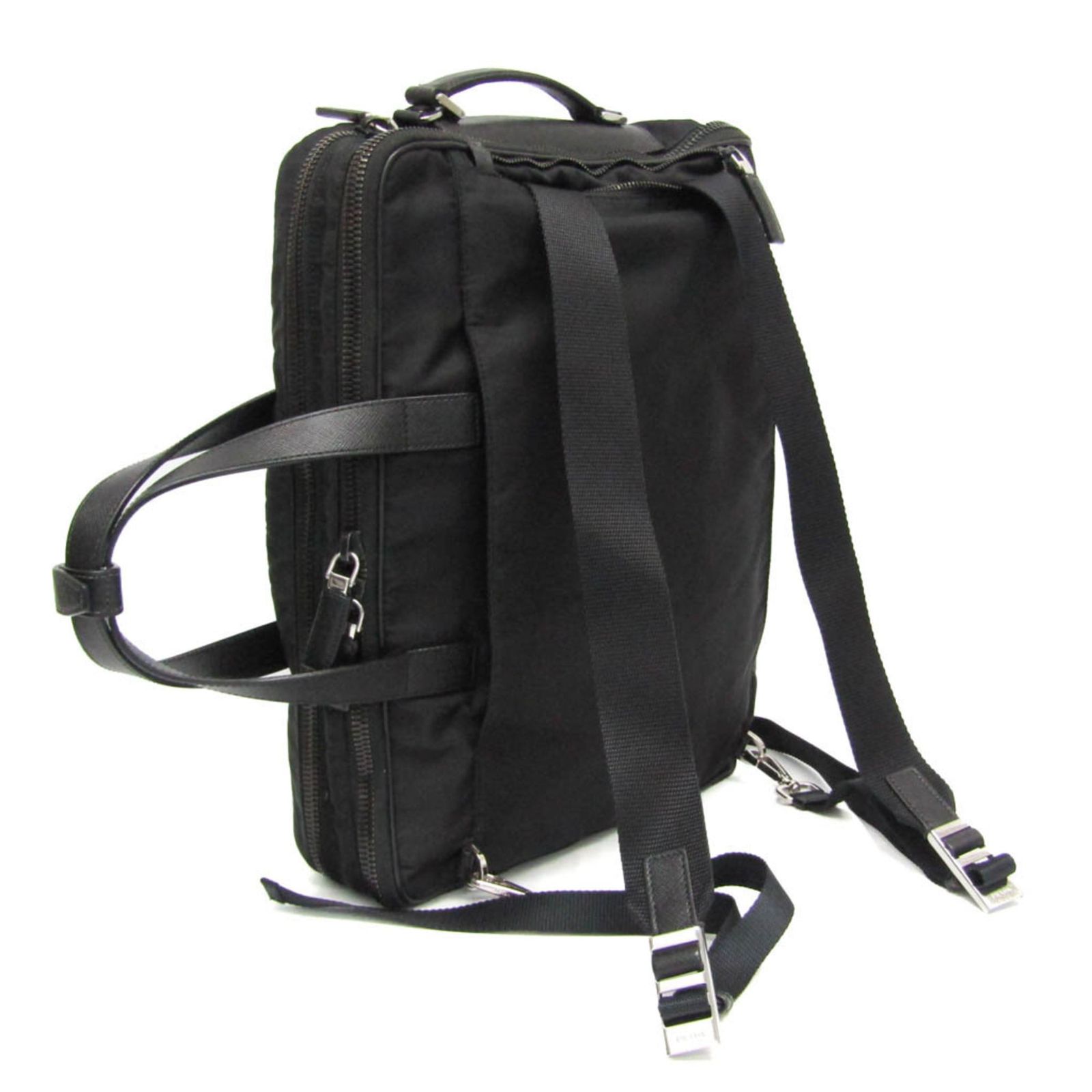 プラダ(Prada) サフィアーノ テスート 2VE015 メンズ ナイロン,レザー