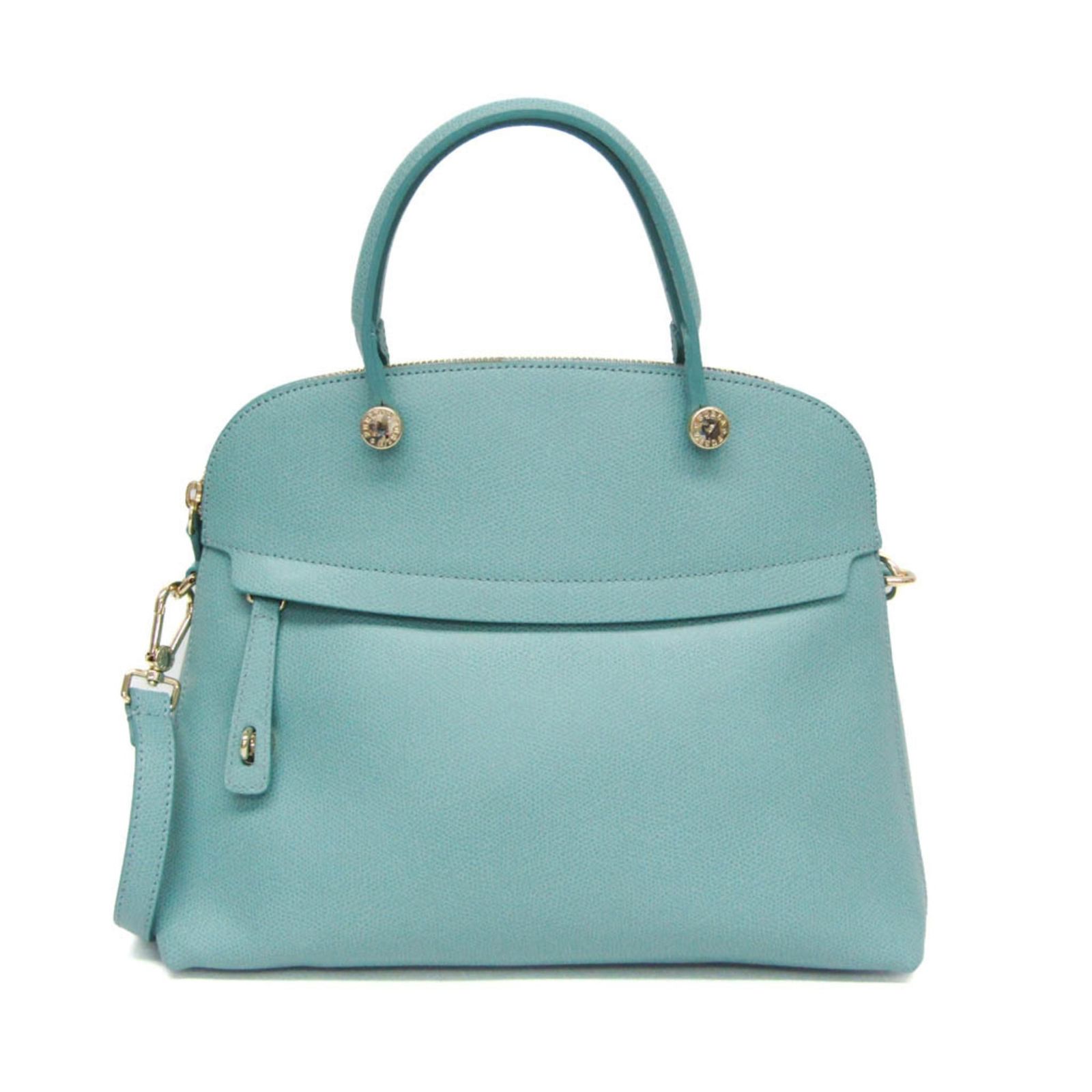 フルラ FURLA ハンドバッグ - レザー ライトブルー 美品 バッグ | RUOR.ORG