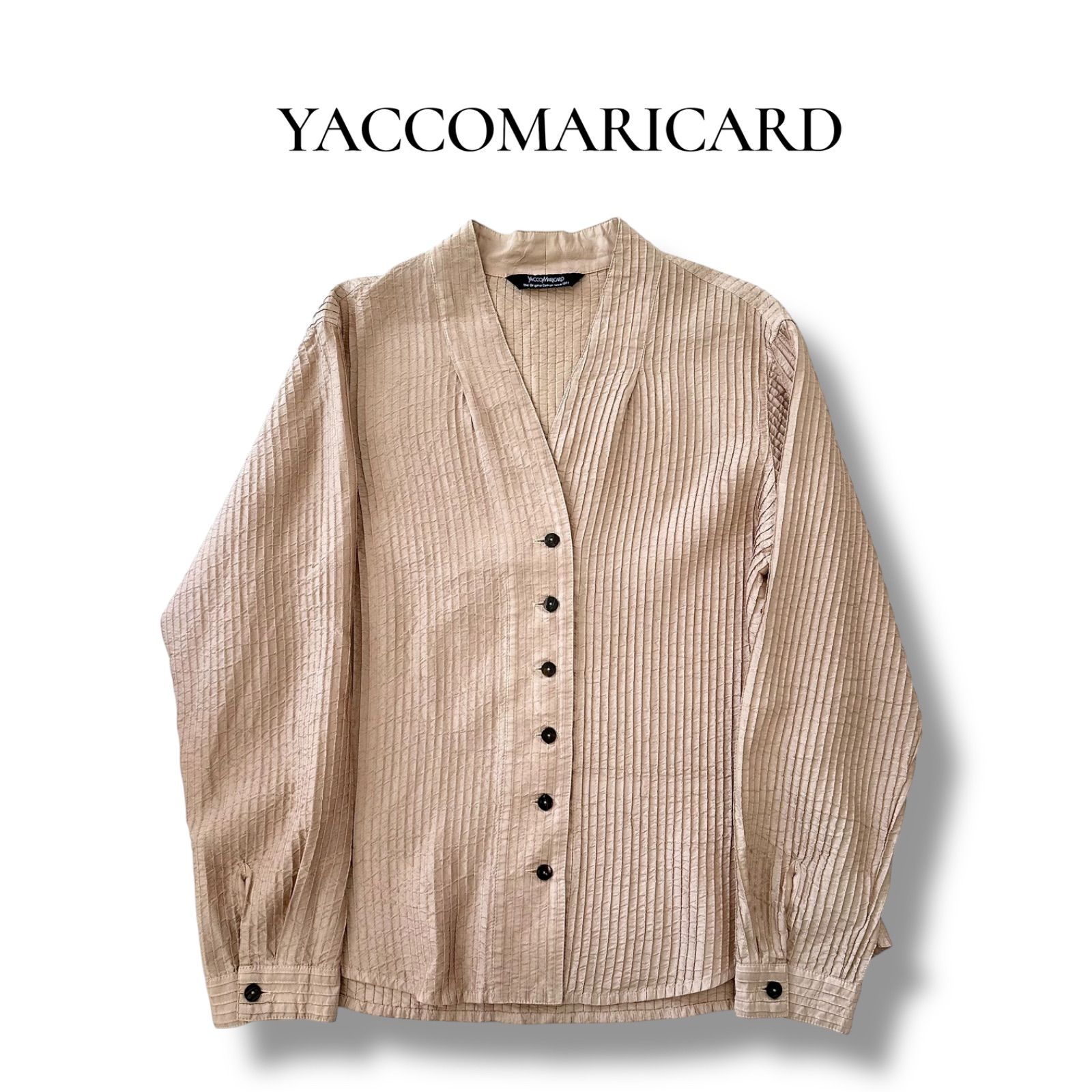 ヤッコマリカルド ピンタック ブラウス Vネック シャツ カーディガン