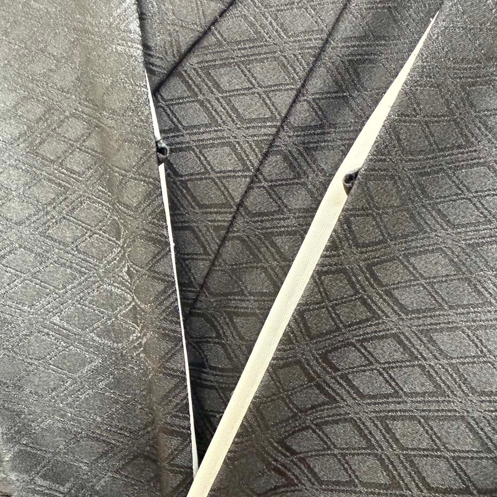 男紋付 2点セット 男着物 紋付 ポリエステル 羽織 長着 裄72.2cm L
