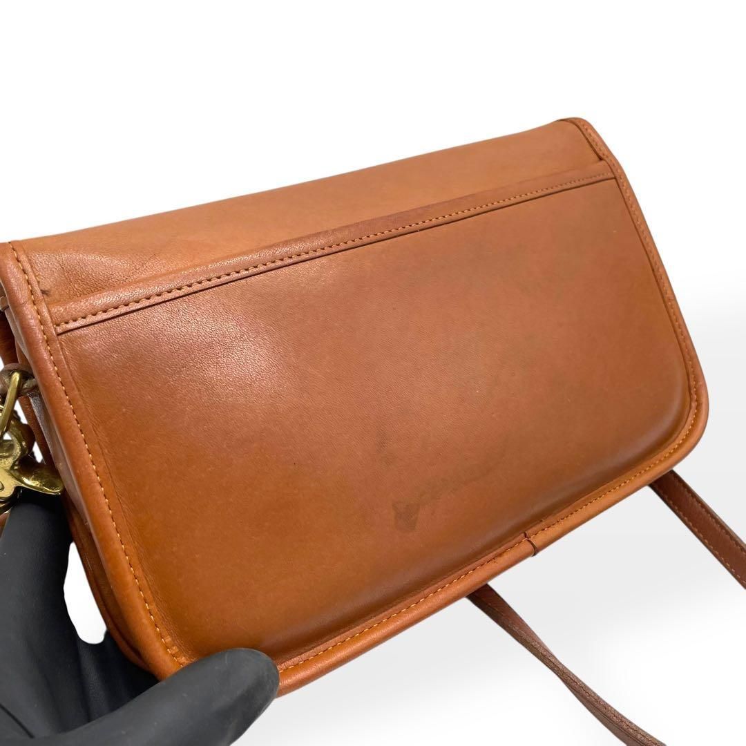 極美品 COACH オールドコーチ ショルダーバッグ USA製 レザー ブラウン