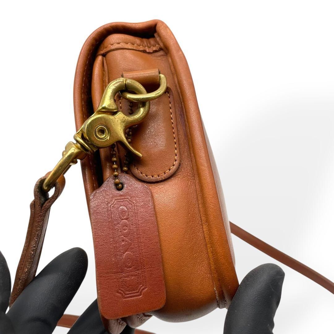 極美品　COACH オールドコーチ　ハンドバッグ　USA製　レザー　キャメル オールドコーチ ☆ USA製 レザー2WAY ハンドバッグ 自立OK キャメル