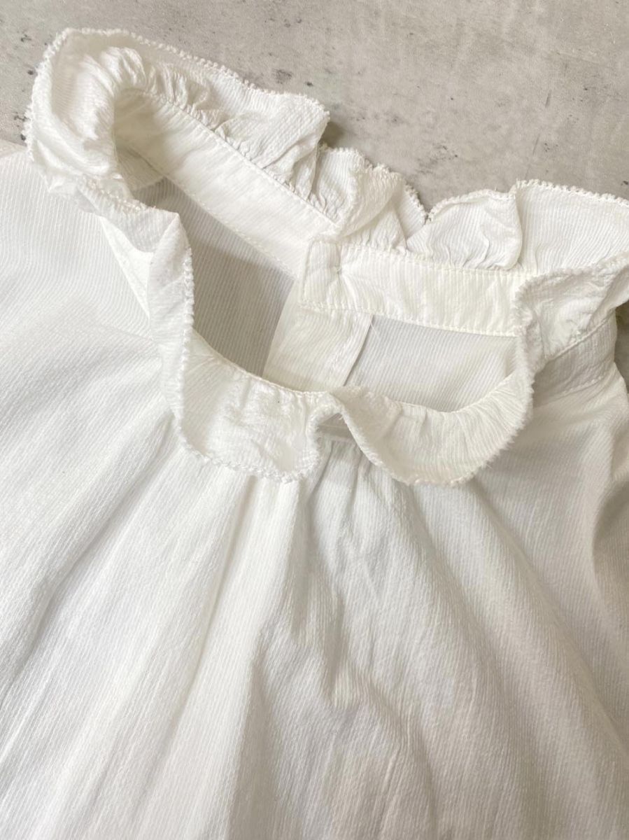 BEARDSLEY ビアズリー フリル衿 ブラウス シャツ sizeF/白