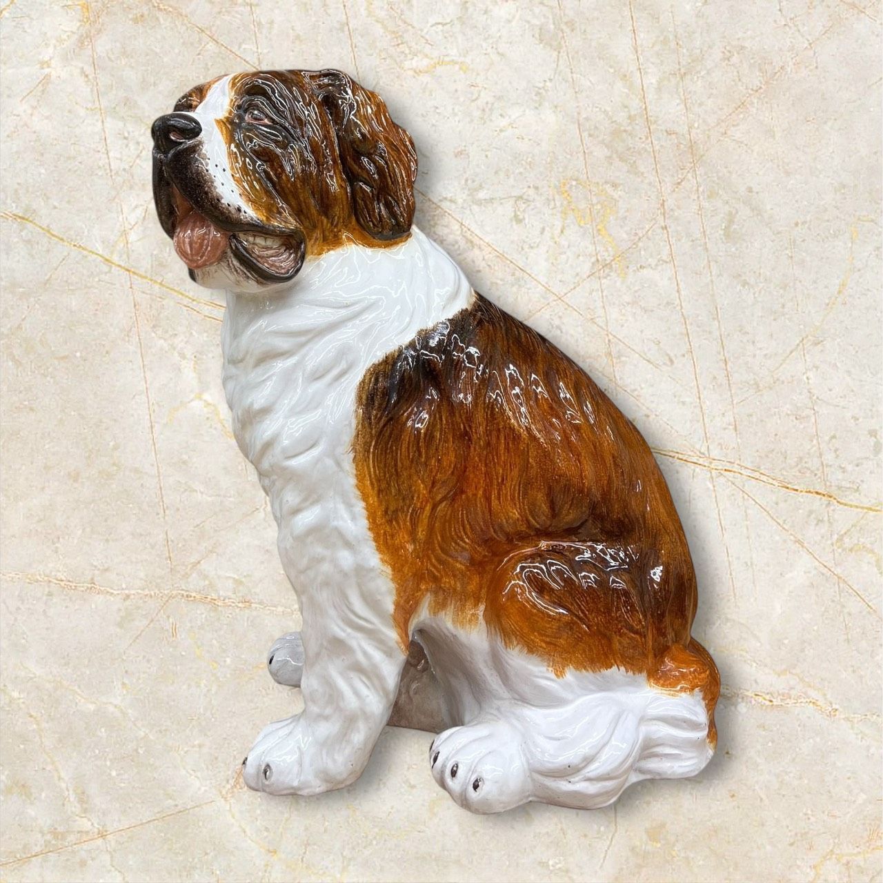 セントバーナード 陶器製 置物 オブジェ - メルカリ