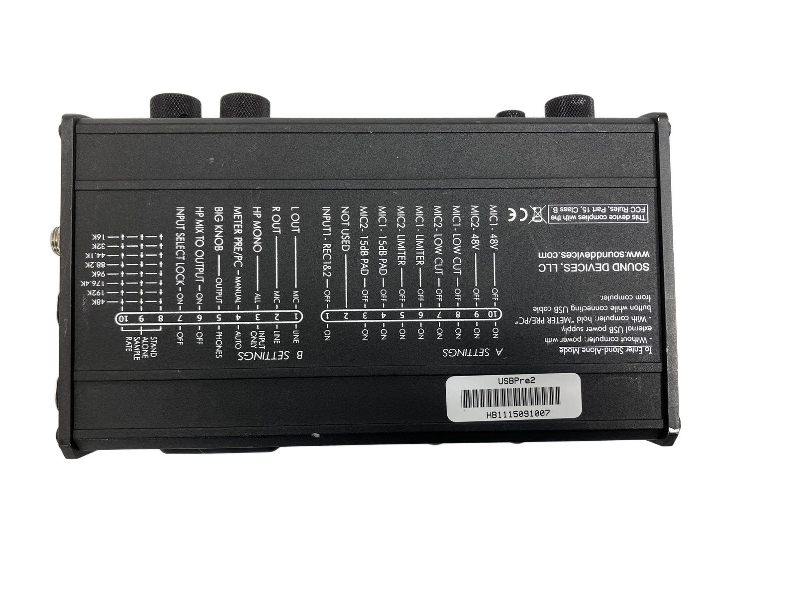 SOUND DEVICES USBPre2 サウンド デバイス USBオーディオ