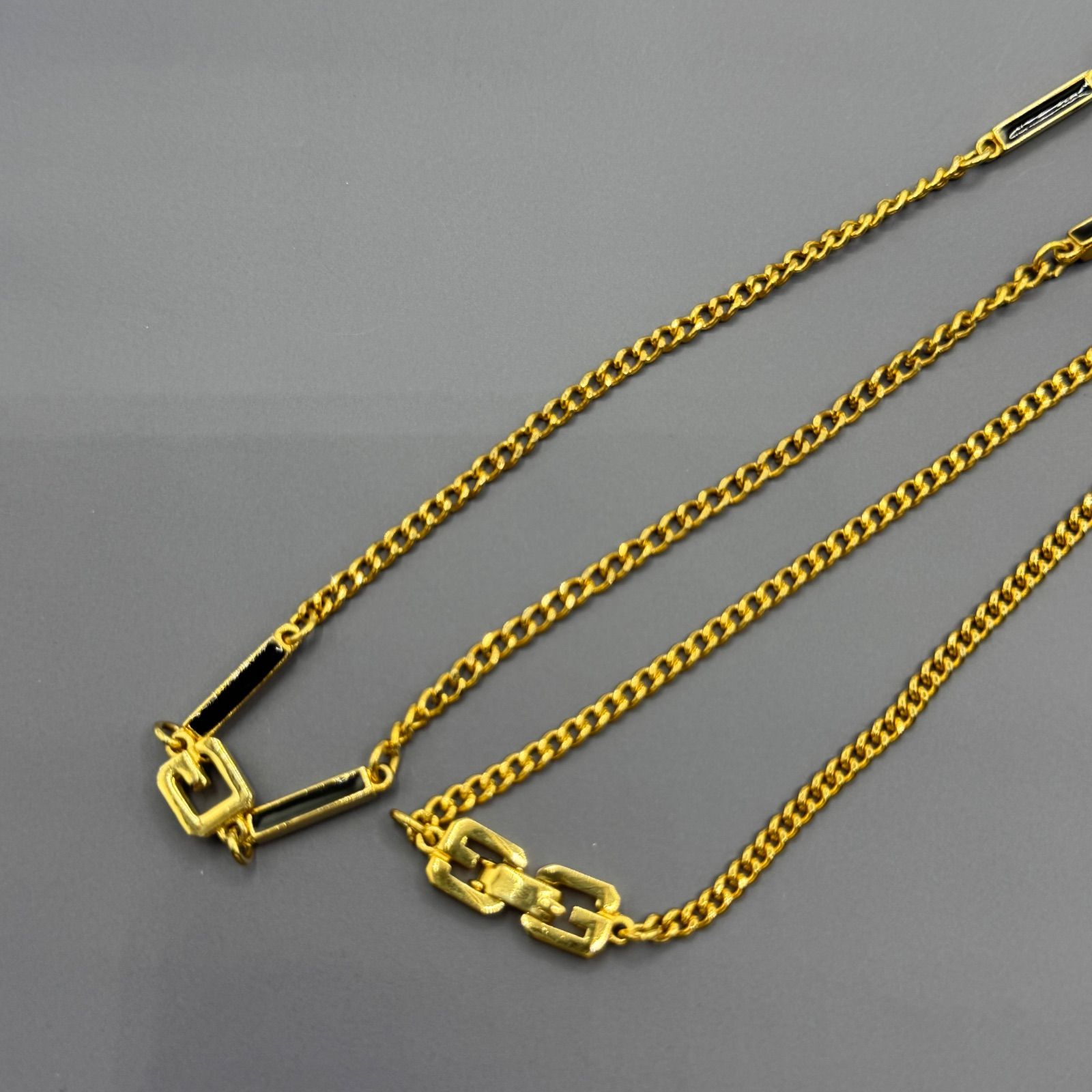 極美品 Givenchy G logo long gold necklace, vintage ジバンシー G 