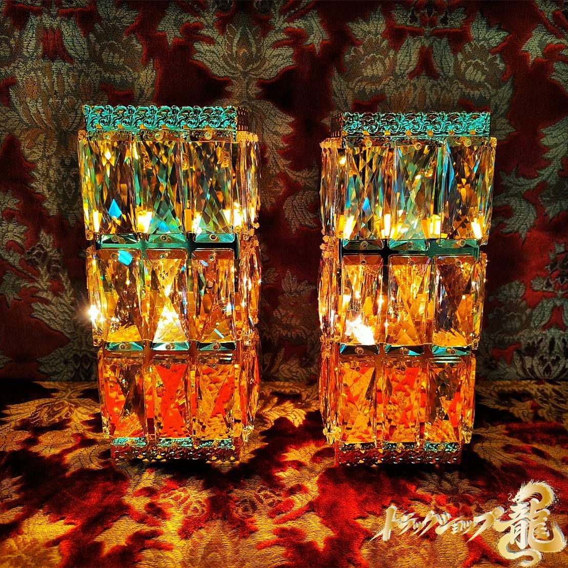 新品即納 壁掛 シャンデリア2個セット フルゴールドメッキ レトロ