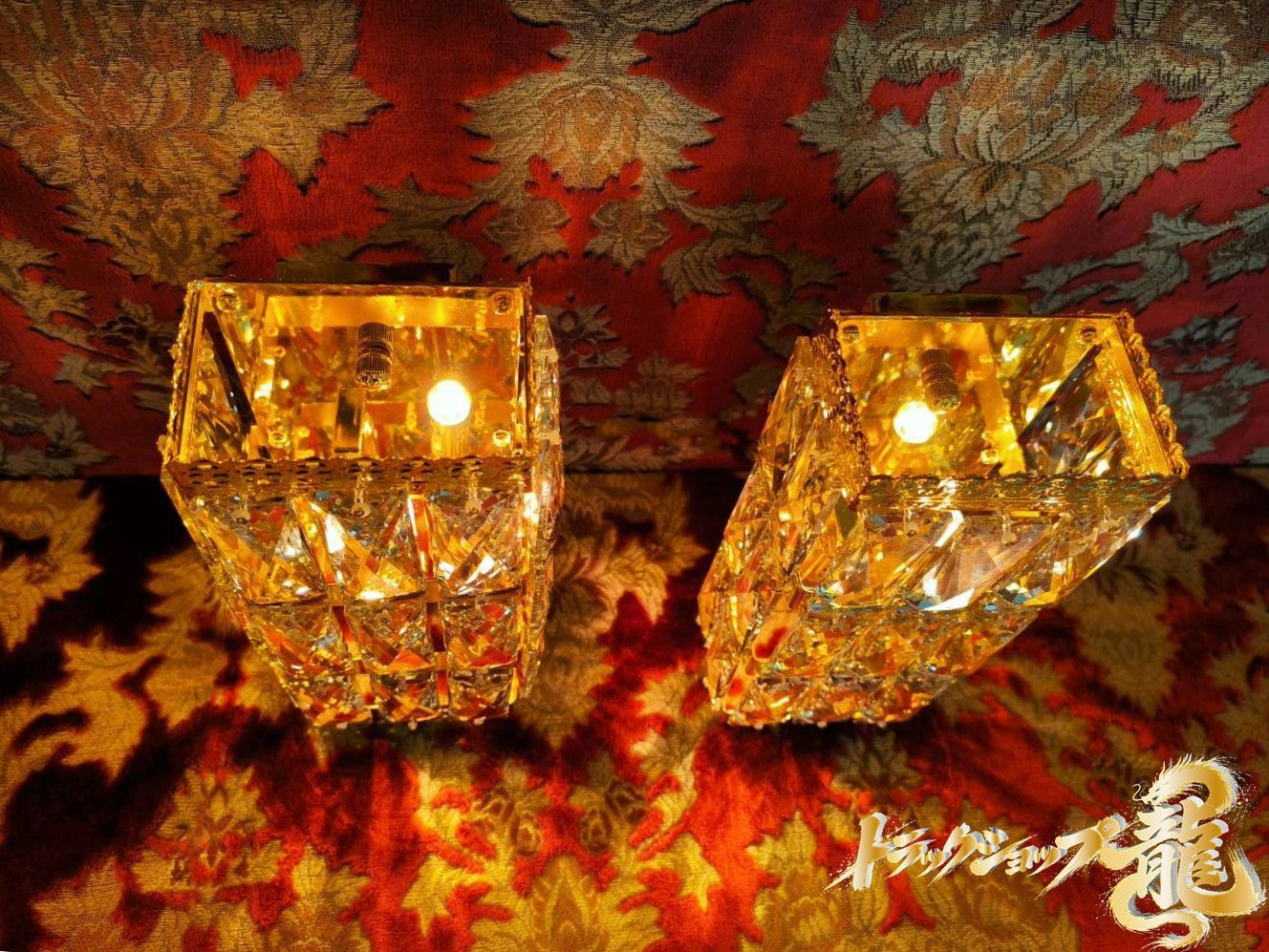 新品即納 壁掛 シャンデリア2個セット フルゴールドメッキ レトロ