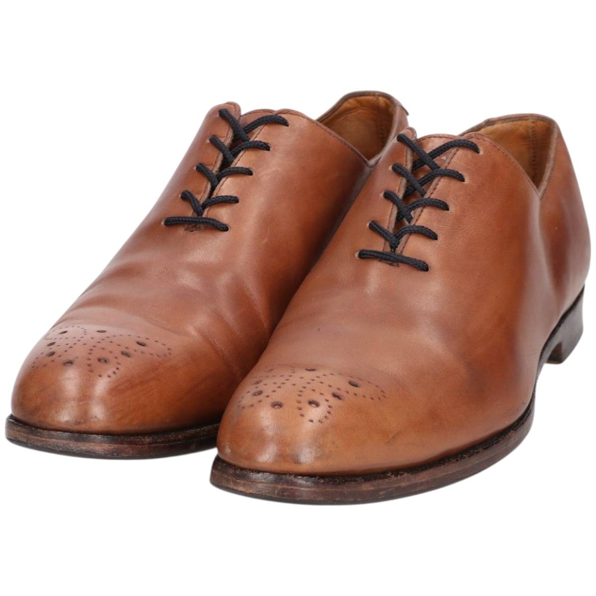 古着 BOWEN セミブローグ プレーントゥシューズ 英国製 8 1/2 メンズ27.0cm相当/saa014743
