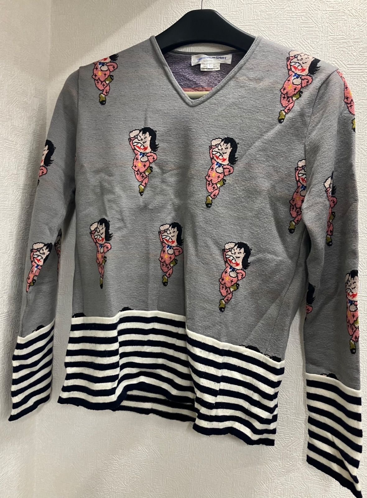 T938 COMME des GARCONS SHI RT おそ松くんイヤミ セーター Lサイズ 