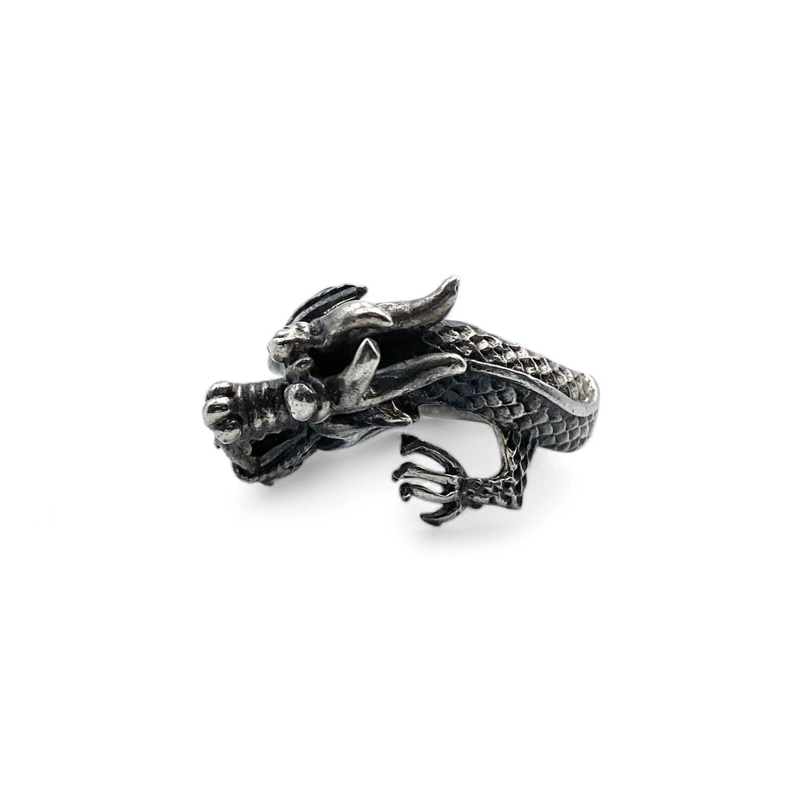 圧巻の造形美】ドラゴンモチーフ 龍 Silver 925 刻印 90s Vintage 