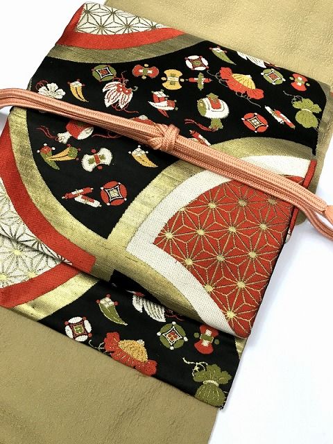 正絹　九寸名古屋帯 　宝尽くし文様 宝尽くし正絹博多名古屋帯 : 愛着の和 - 通販 - Yahoo!ショッピング