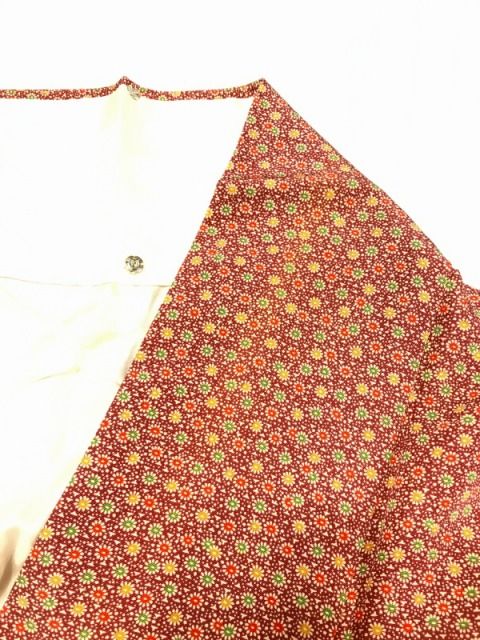 中古】Sサイズ 正絹 小紋 赤茶地に小花模様 袷着物シーズン冬 - メルカリ